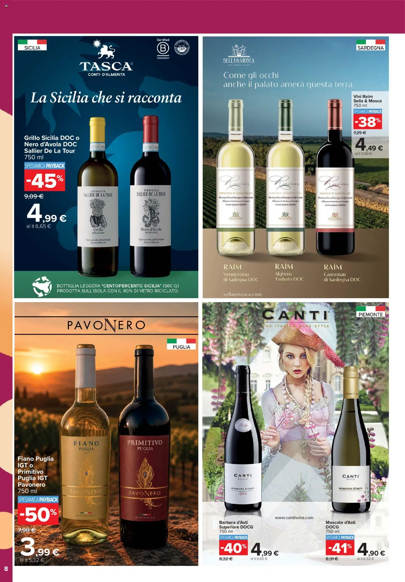 Volantino Carrefour del 19.06.2026 | Pagina: 8 | Prodotti: Pesca, Bottiglia