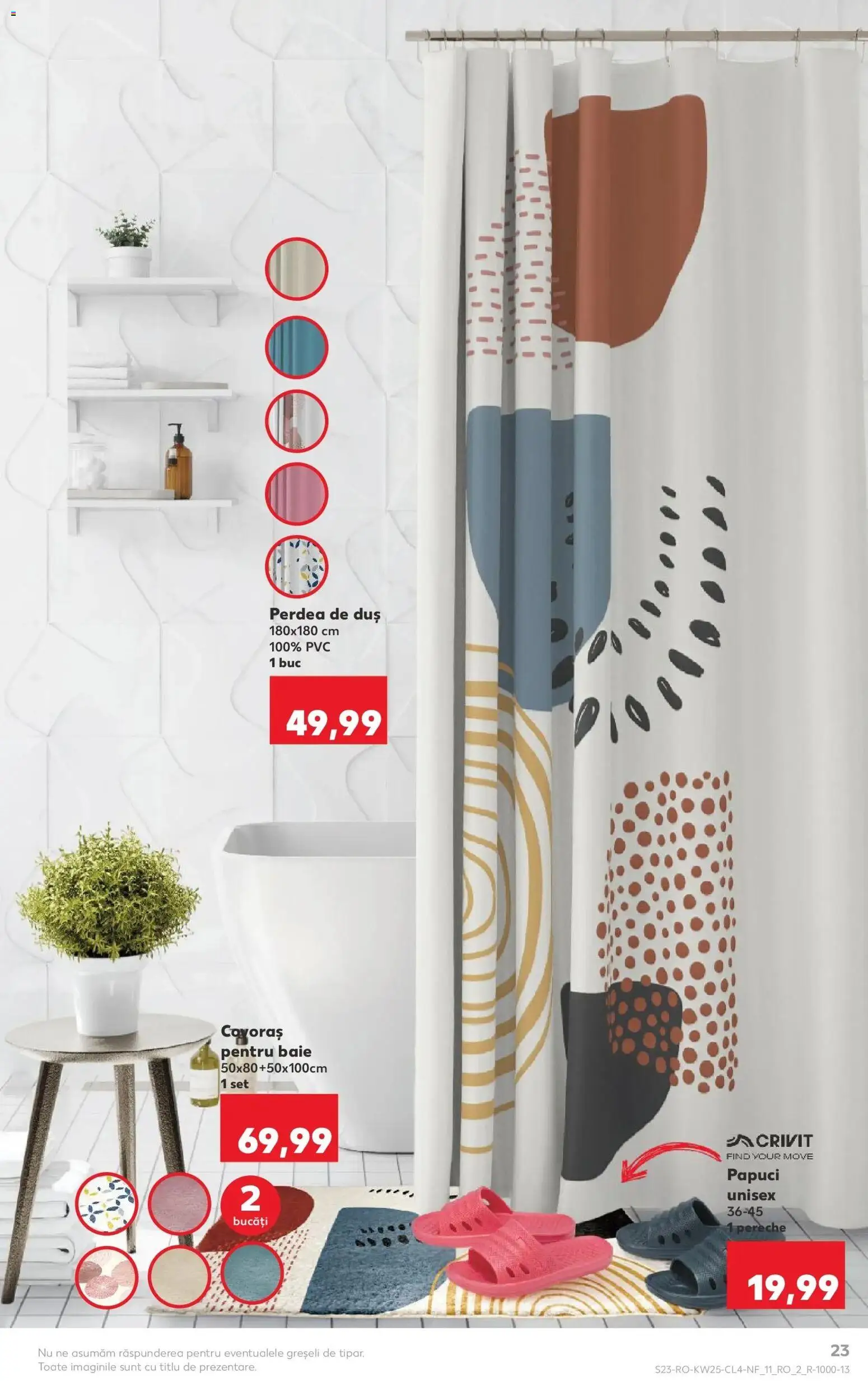 Noul catalog Kaufland – valabil de la 17.06.2026 | Pagină: 23 | Produse: Duș, Perdea, Papuci