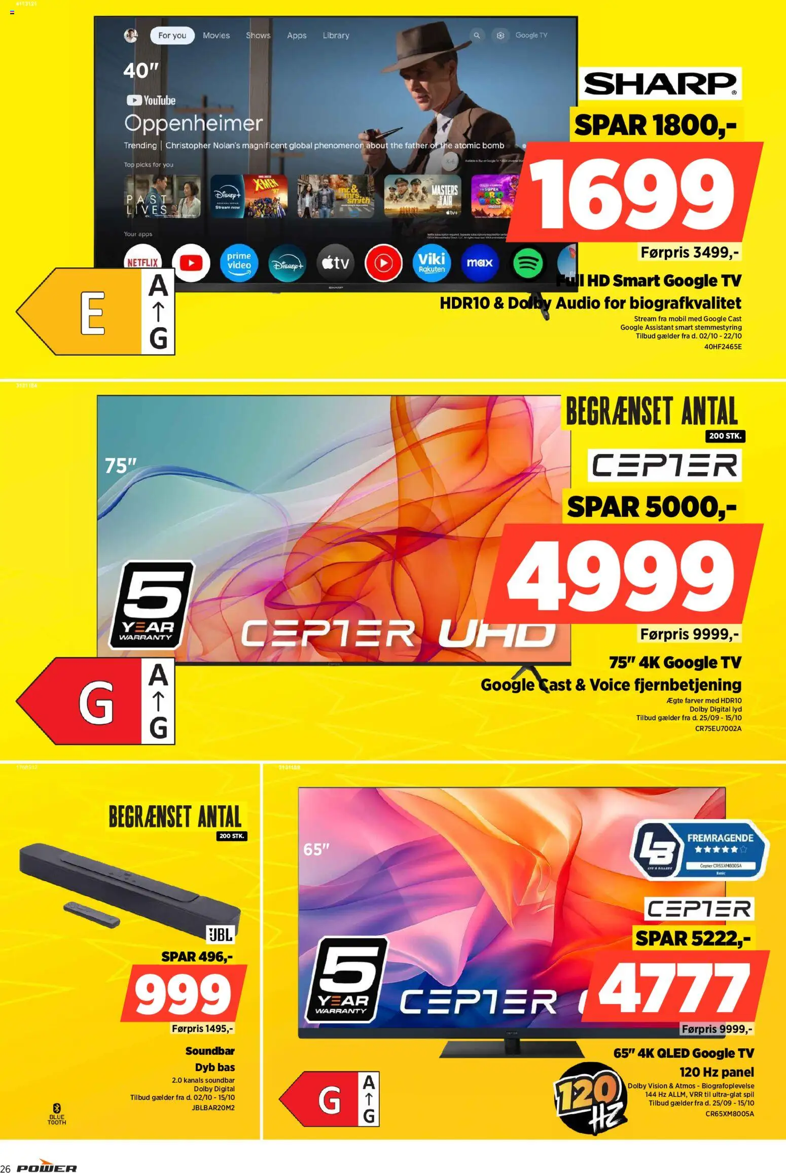Power tilbudsavis – gyldig fra 02/10/2026 | Side: 26 | Produkter: Soundbar, TV, Video, Spil