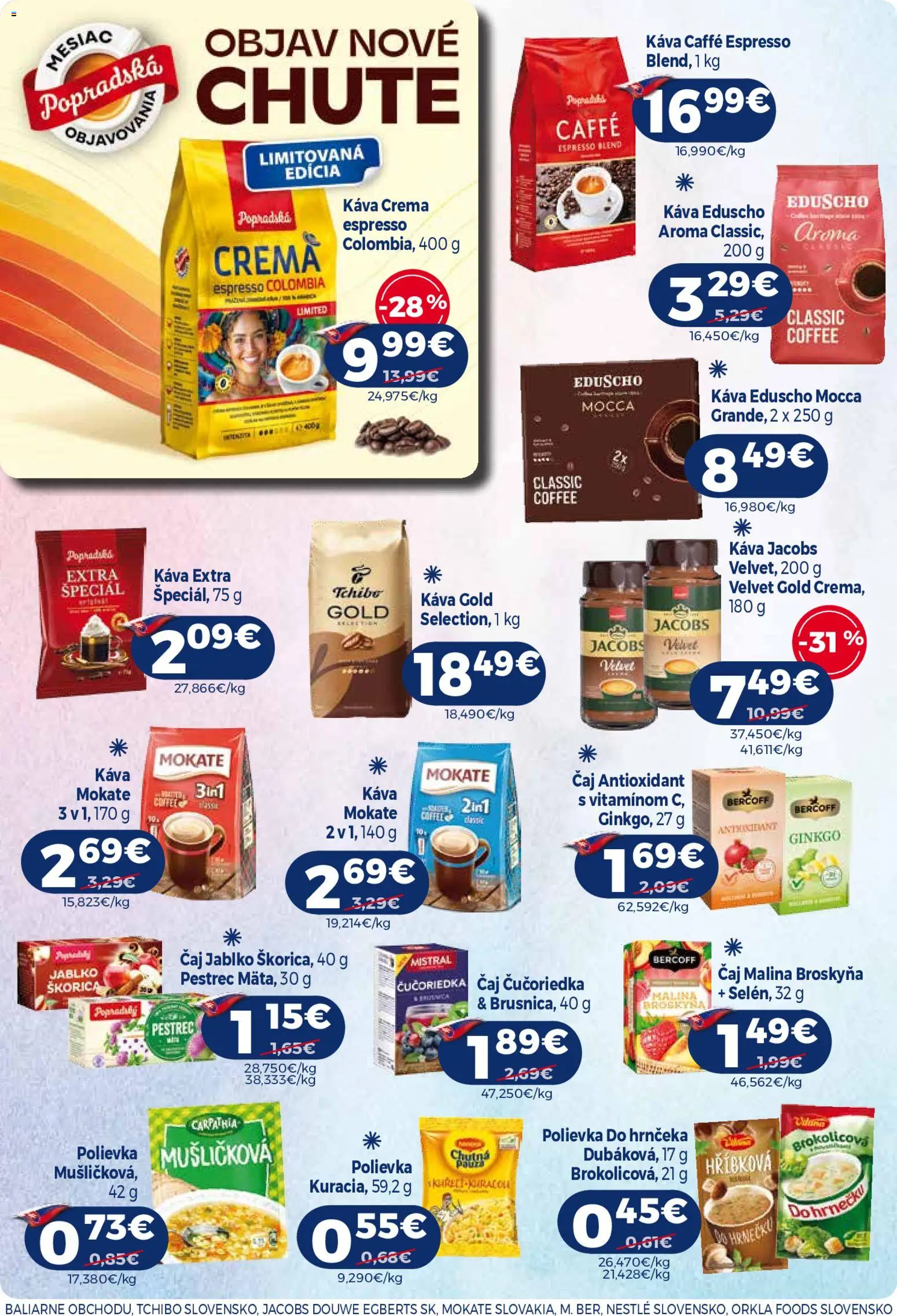 Nové Milk Agro akcie – leták je platný od 07.10.2026 | Strana: 12 | Produkty: Jacobs Velvet, Káva, Čaj