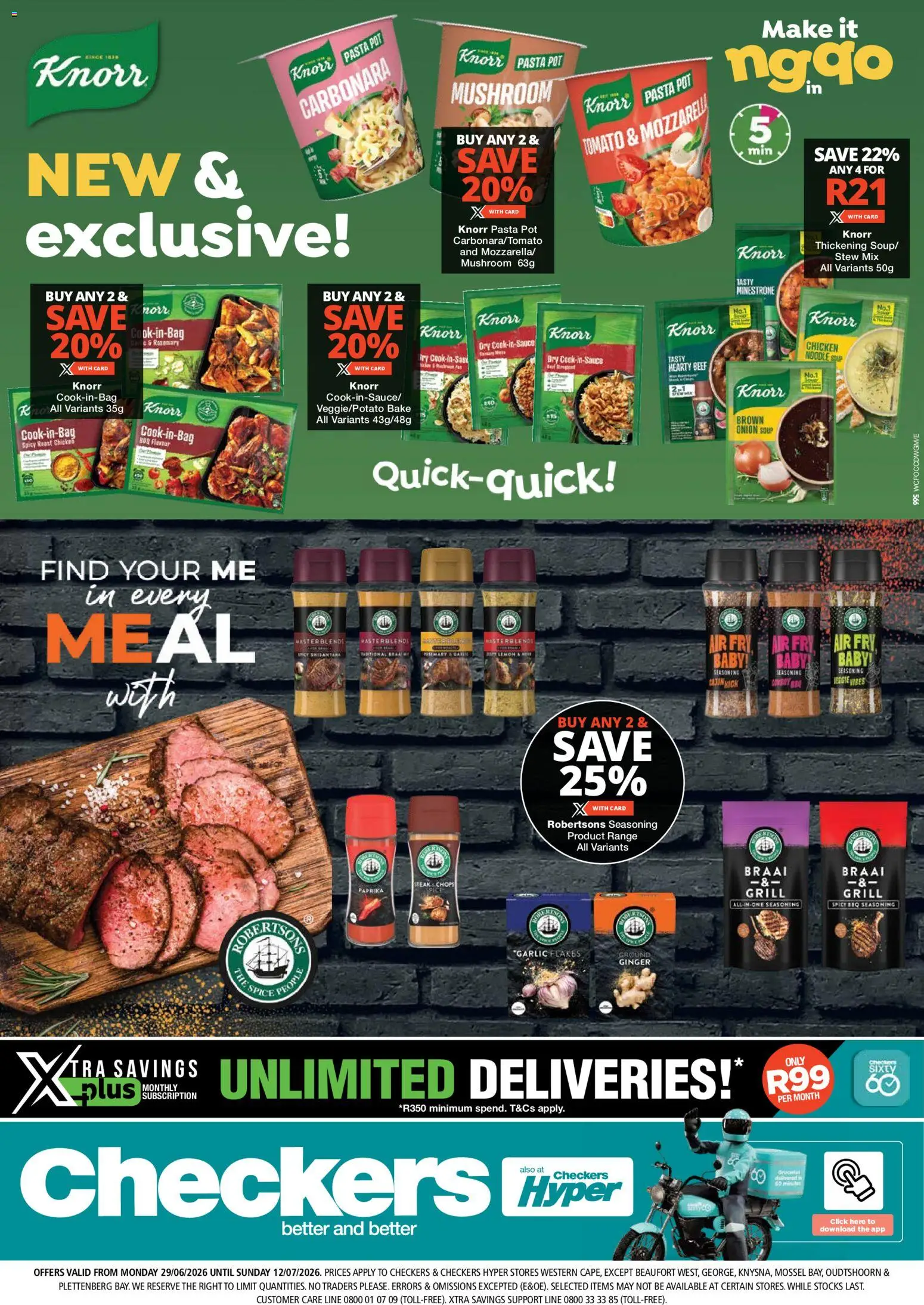 New Checkers catalogue – valid from 29/06/2026 | Page: 1 | Products: Beef, Soup, Flakes, Garlic