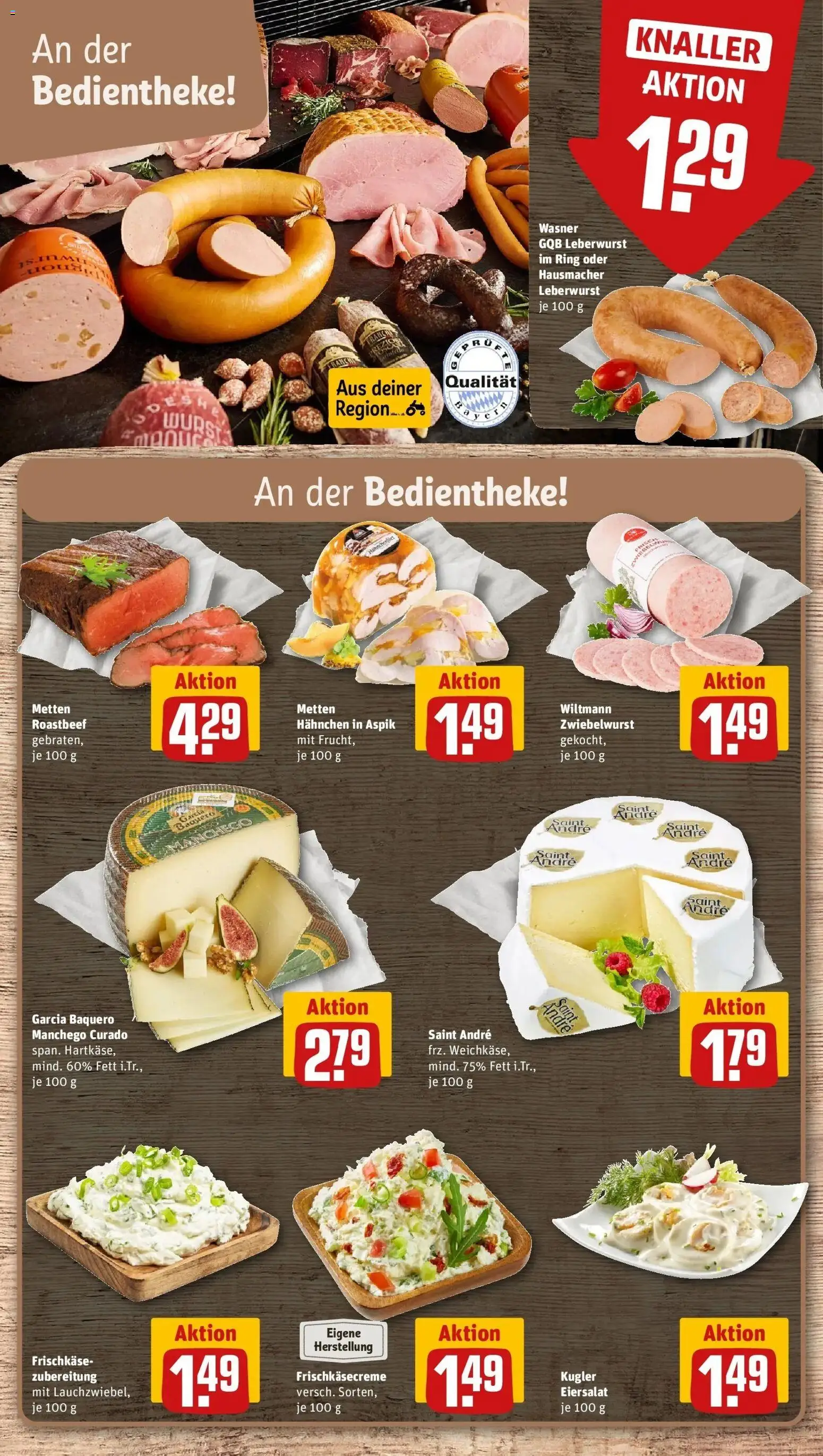REWE Prospekt ab 24.08.2026 zum Blättern » Angebote | Seite: 10 | Produkte: Hahnchen, Roastbeef, Wurst, Frischkase