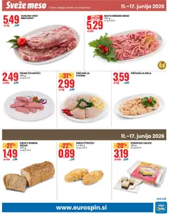 Eurospin katalog akcije – veljaven od 11.06.2026 | Stran: 13 | Izdelki: Čevapčiči, Piščančja krila, Kos, Kruh