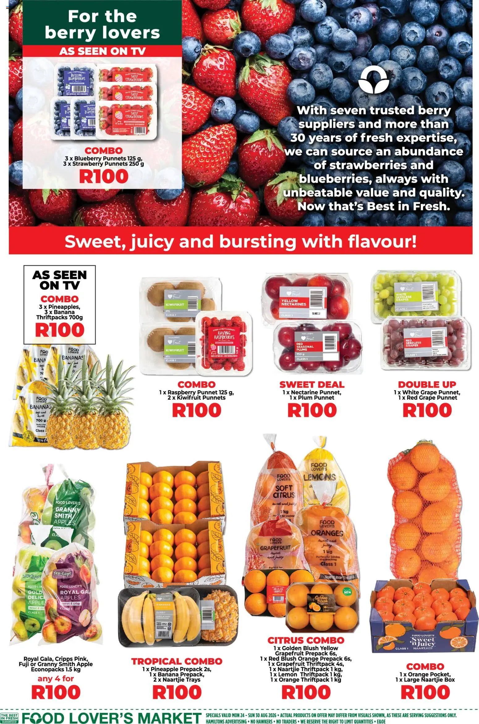 New Food Lover's Market catalogue – valid from 24/08/2026 | Page: 3 | Products: Apples, Blush, Fruit, Nectarines