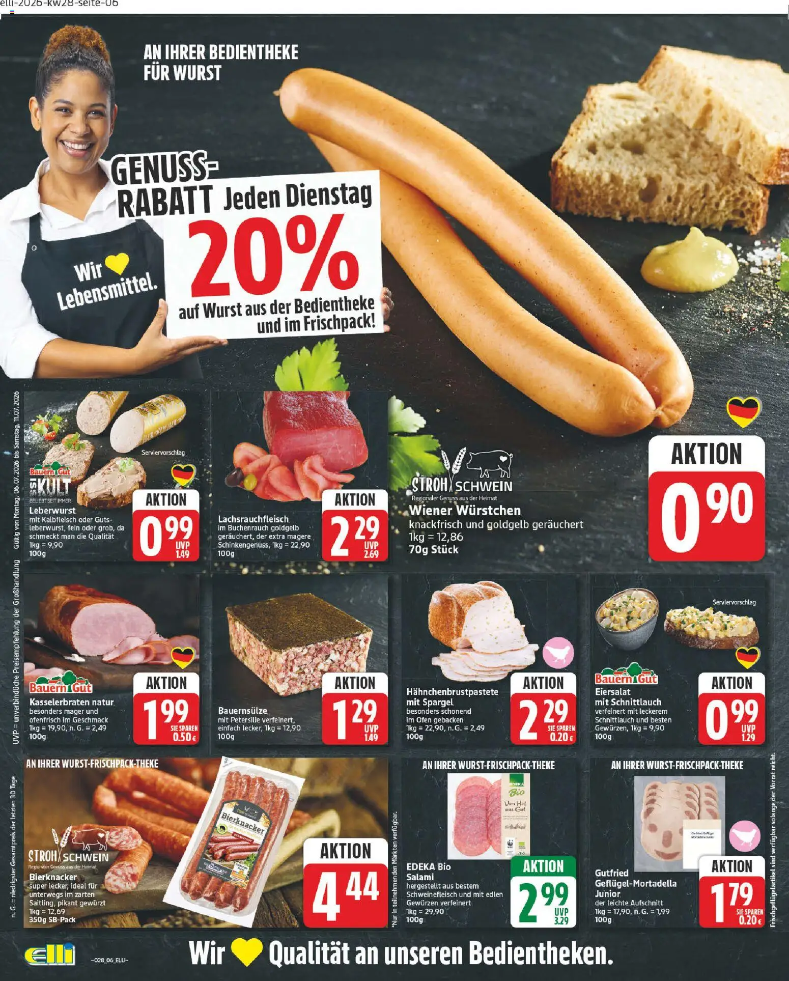 Elli Markt Prospekt – gültig ab 06.07.2026 | Seite: 6 | Produkte: Wiener wurstchen, Spargel, Petersilie, Schweinefleisch
