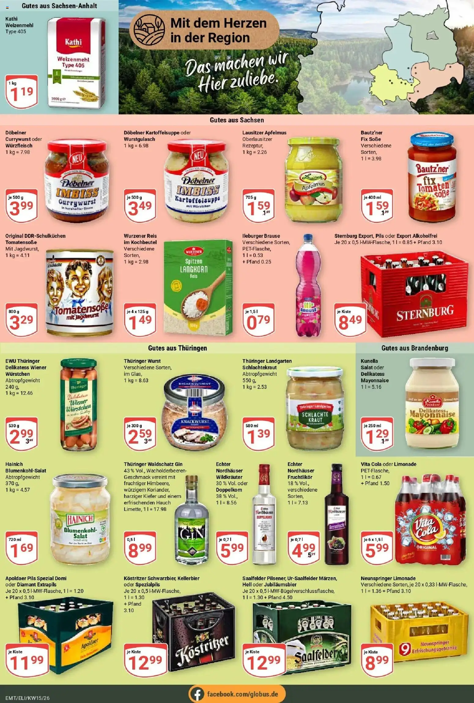 Globus prospekt Erfurt-Linderbach	 – gültig ab 07.04.2026 | Seite: 14 | Produkte: Pils, Soße, Wurst, Blumenkohl