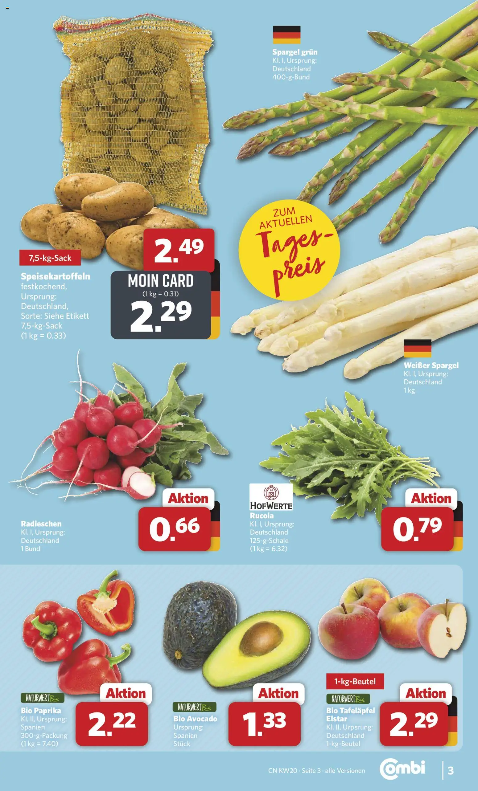 Combi Prospekt 	 – gültig ab 11.05.2026 | Seite: 3 | Produkte: Rucola, Spargel, Avocado, Paprika