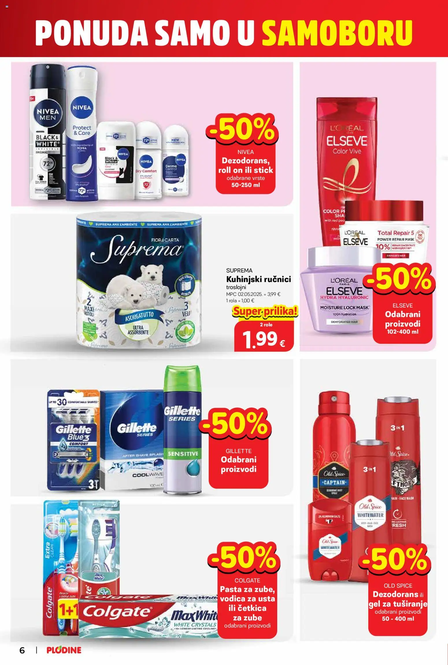 Plodine katalog | vrijedi od 10.09.2026 | Stranica: 6 | Proizvodi: Roll on, Role, Gel za tuširanje, Pasta
