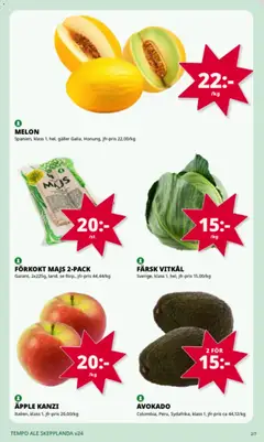 Tempo erbjudanden - Förhandsvisning av reklamblad från butik Tempo aktuell från 08.06.2026 | Sida: 2 | Produkter: Galler, Vitkål, Äpple, Majs