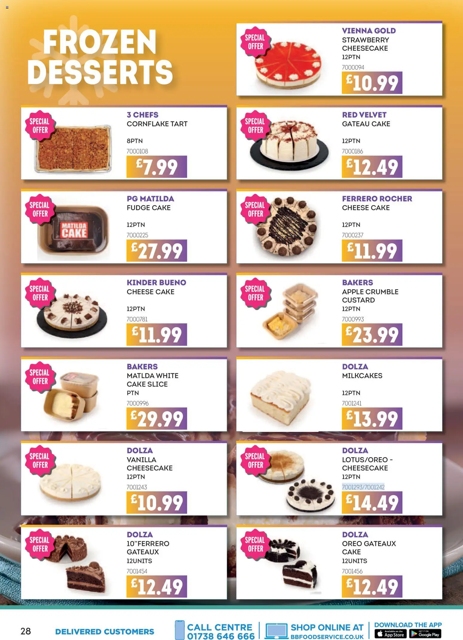 {H1} | Page: 28 | Products: Cheesecake, Apple, Fudge, Cake