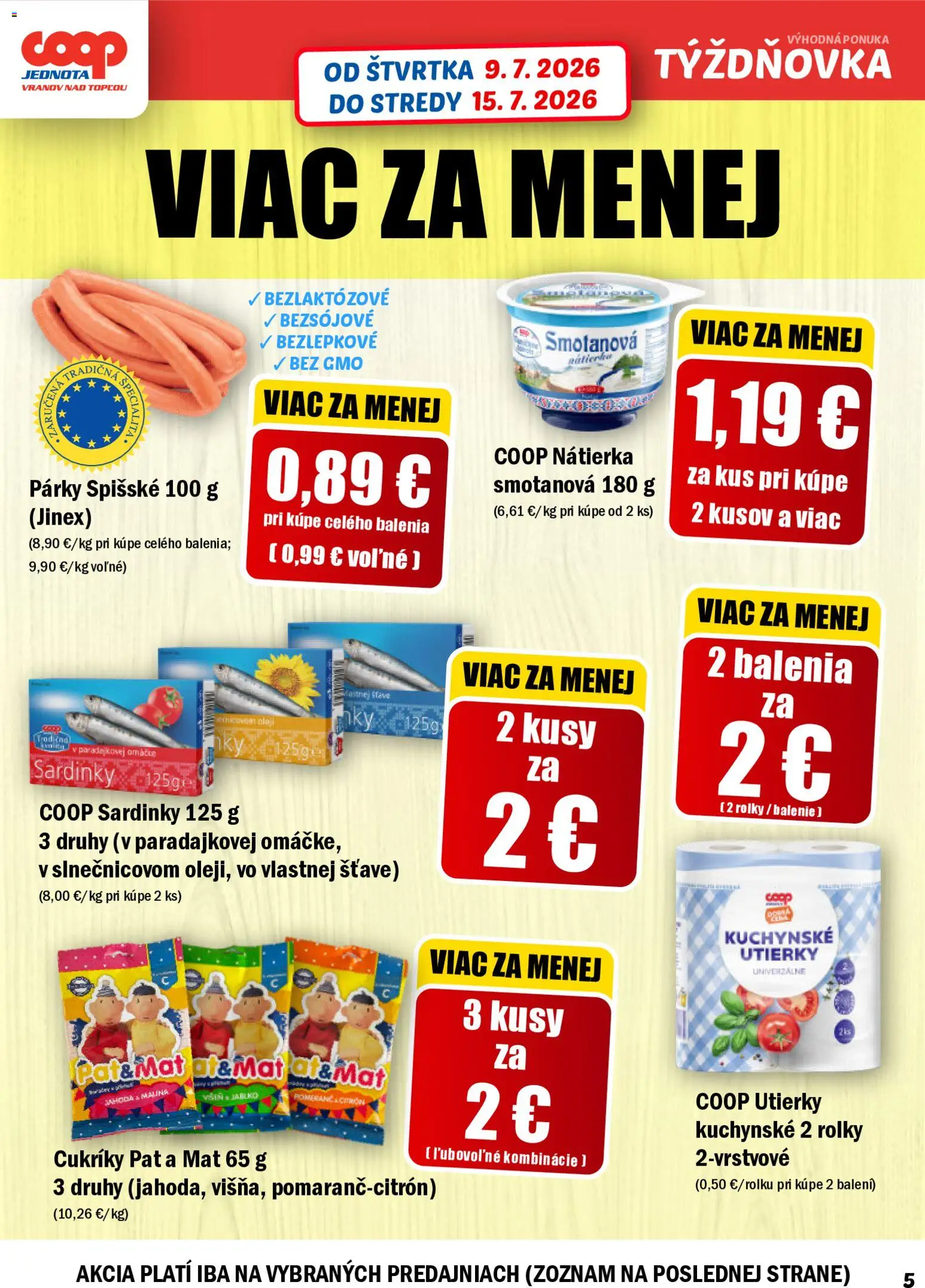 Nové COOP Jednota akcie – leták je platný od 09.07.2026 | Strana: 5