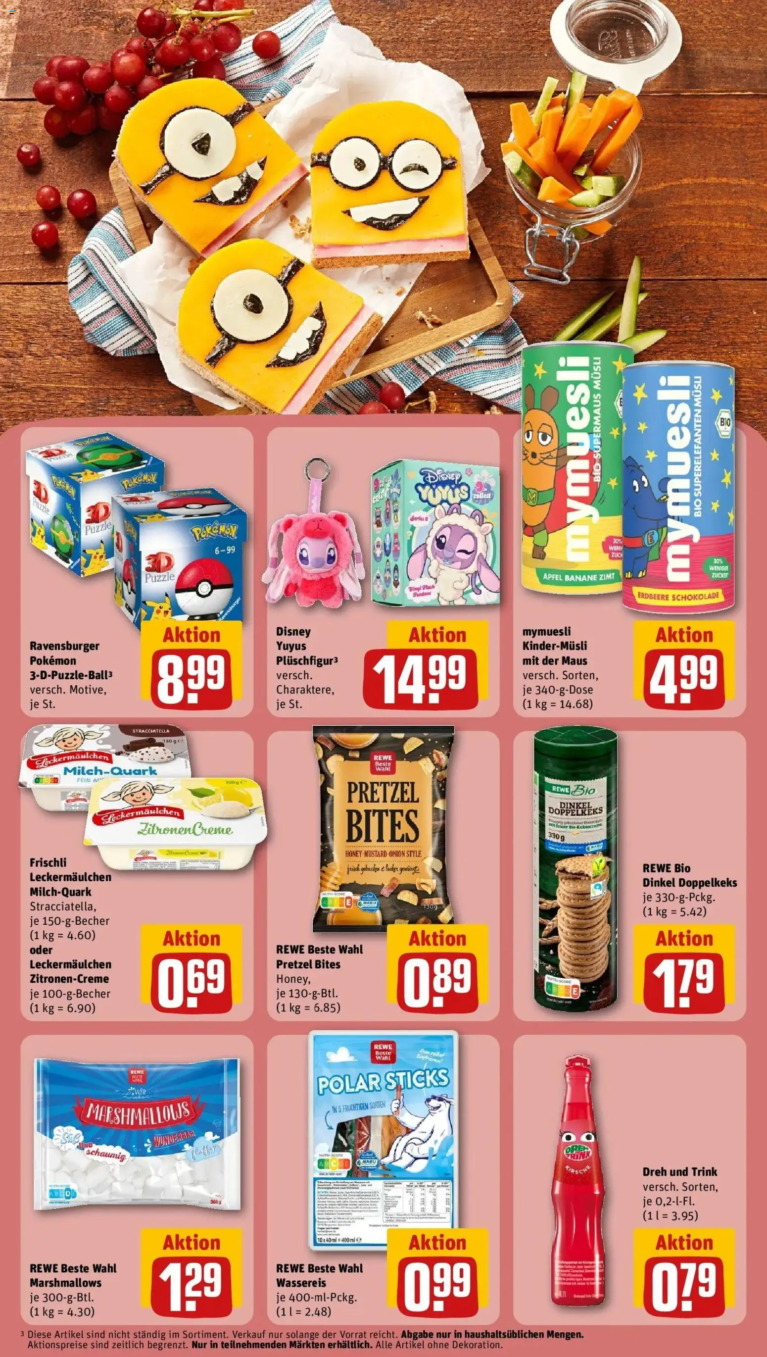 REWE Prospekt ab 24.08.2026 zum Blättern » Angebote | Seite: 17 | Produkte: Musli, Schokolade, Creme, Maus