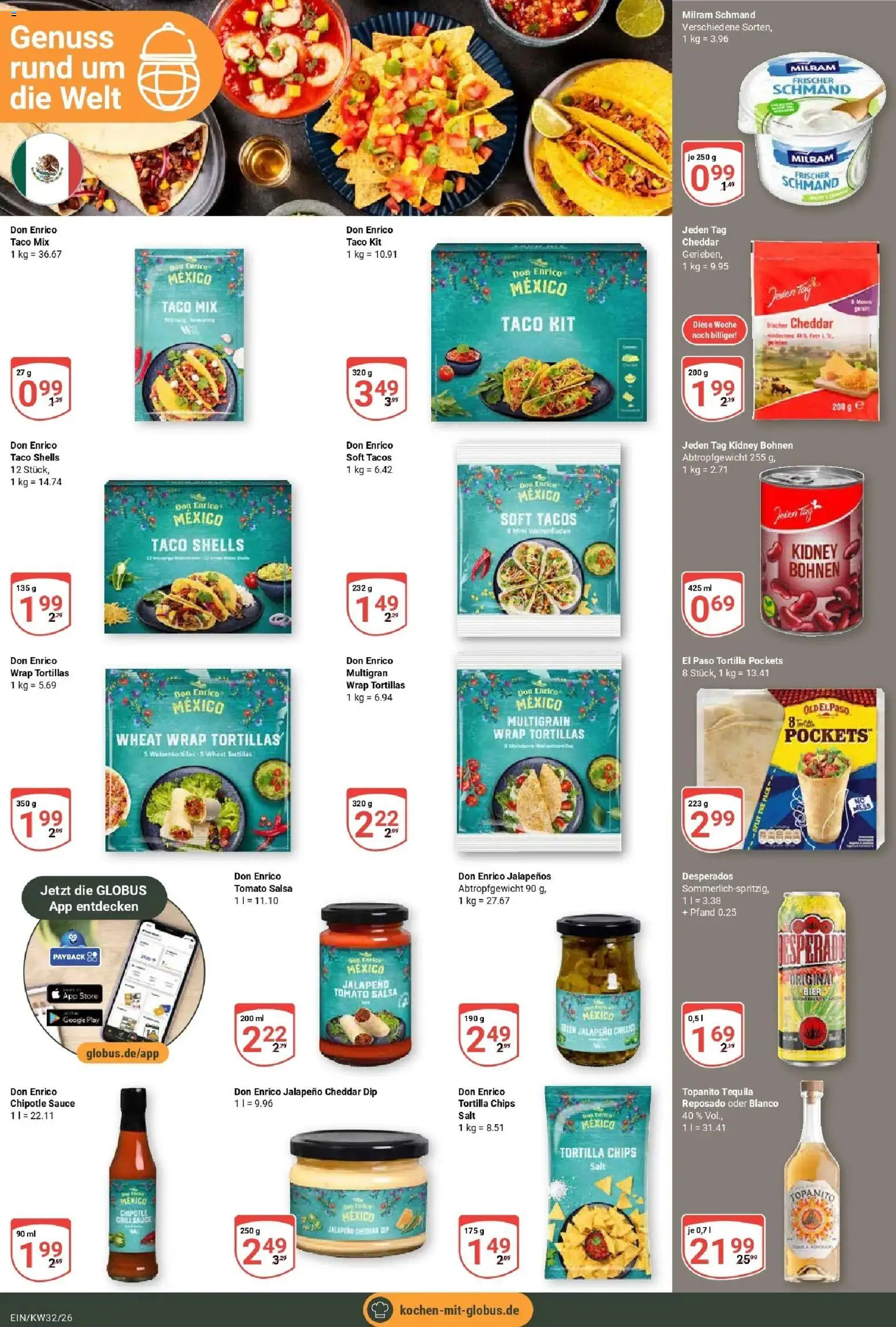 Globus Prospekt Homburg-Einöd (ab 03.08.2026) » Angebote online | Seite: 20 | Produkte: Bier, Tequila, Chili, Desperados