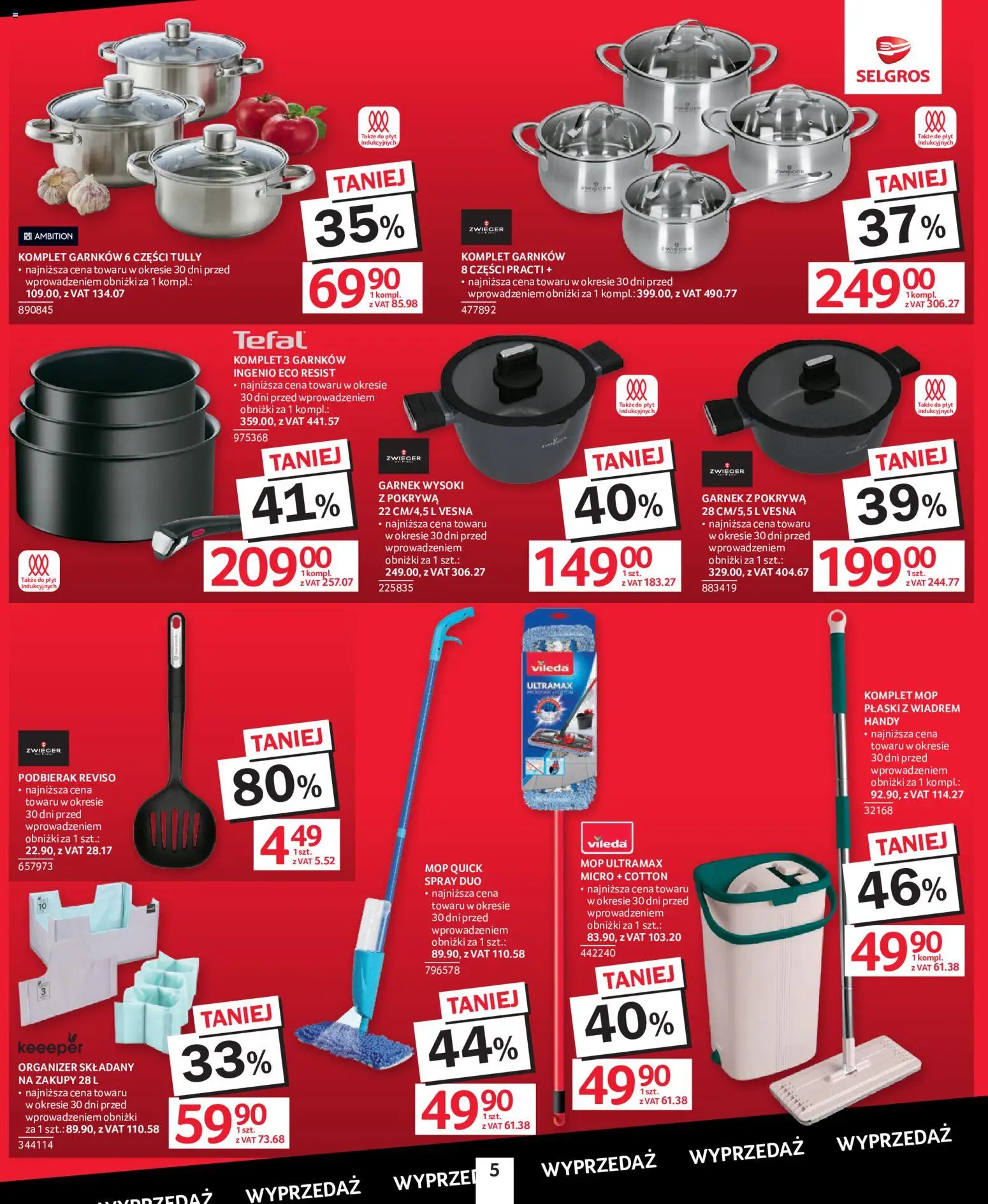Selgros cash&carry gazetka - Totalna Wyprzedaż od 22.10.2026 | Strona: 5 | Produkty: Garnek, Komplet garnków, Vileda, Mop