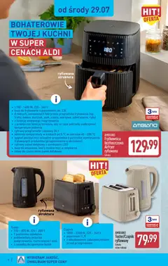 Pogląd oferty "Aldi gazetka - Hity od Środy i od Soboty" - ważna od 29.07.2026 | Strona: 8 | Produkty: Czajnik, Toster, Frytkownica, Ryby