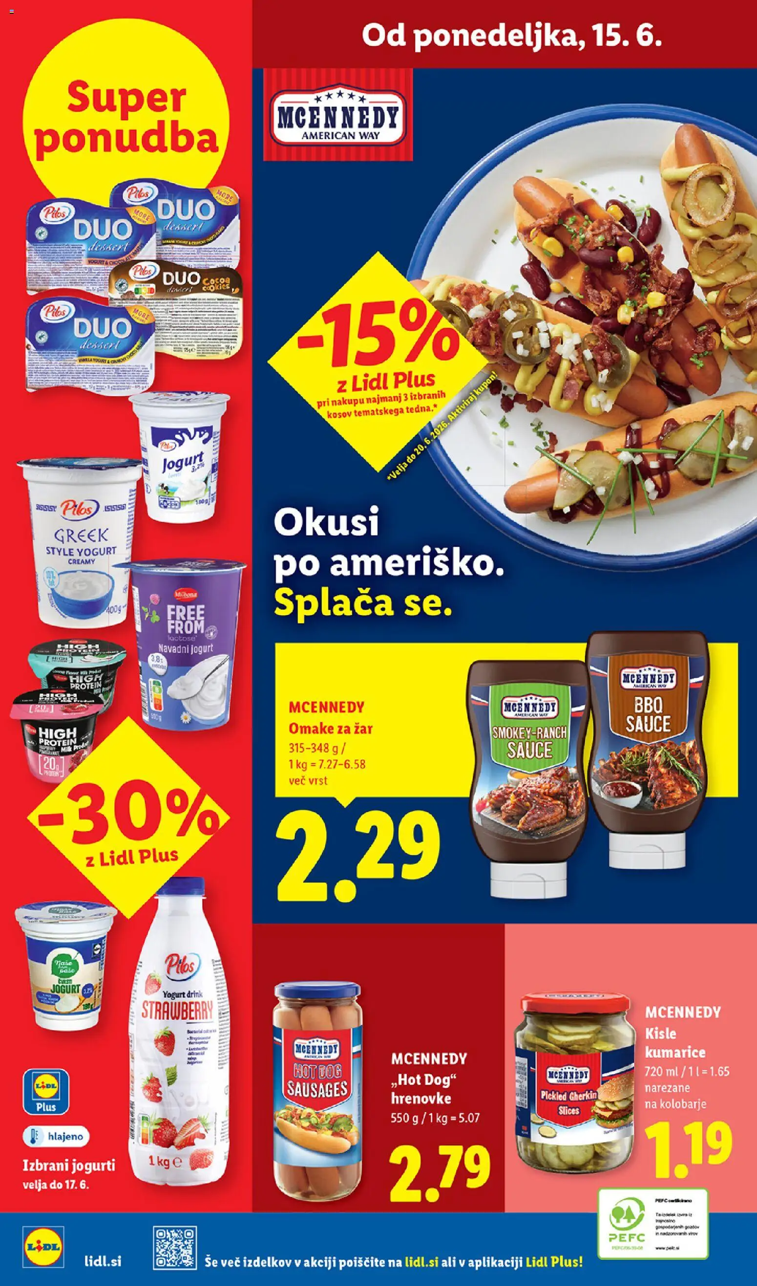 Novi Lidl katalog ponudbe – veljaven od 11.06.2026 | Stran: 68 | Izdelki: Hrenovke, Zar, Jogurt, Kumarice