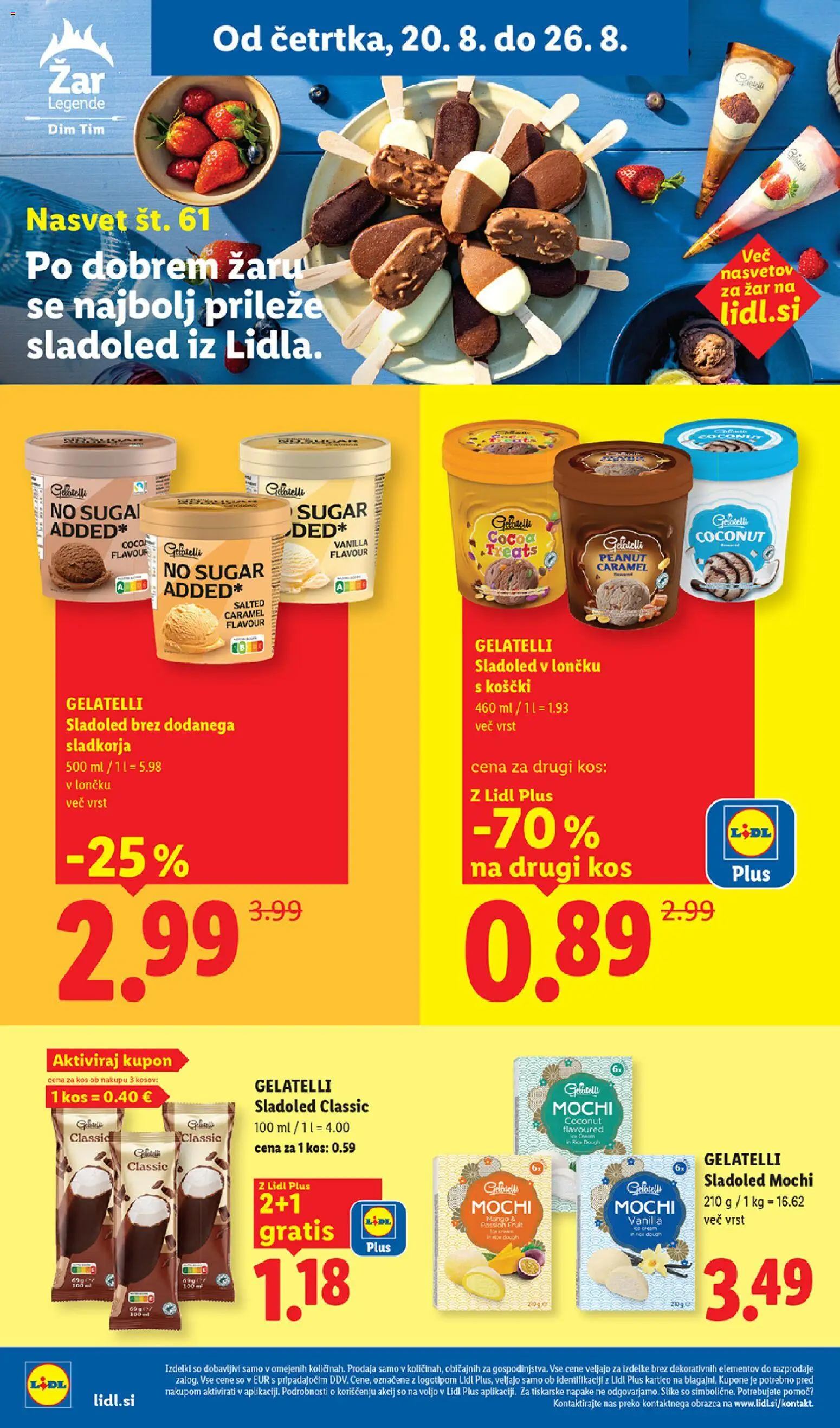 Novi Lidl katalog ponudbe – veljaven od 20.08.2026 | Stran: 14 | Izdelki: Mochi, Kos, Sladoled, Mango