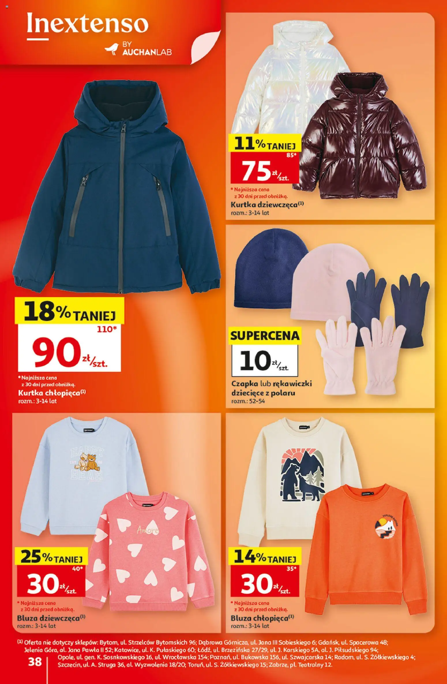 Auchan gazetka - Hipermarket od 22.10.2026 | Strona: 38 | Produkty: Kurtka, Czapka, Rękawiczki