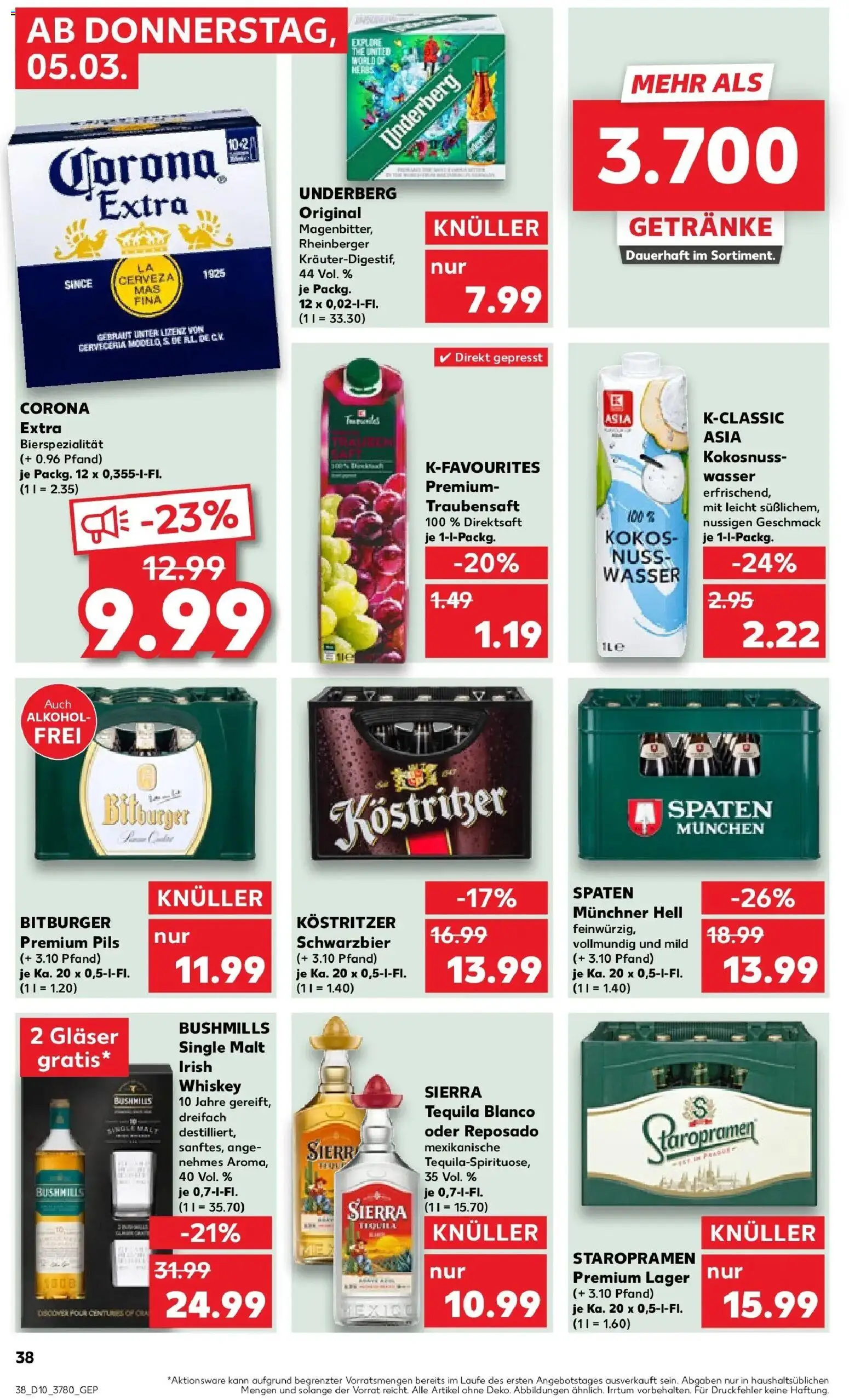 Kaufland Prospekt Lutherstadt Wittenberg	 – gültig ab 02.03.2026 | Seite: 50 | Produkte: Kostritzer, Trauben, Whiskey, Underberg