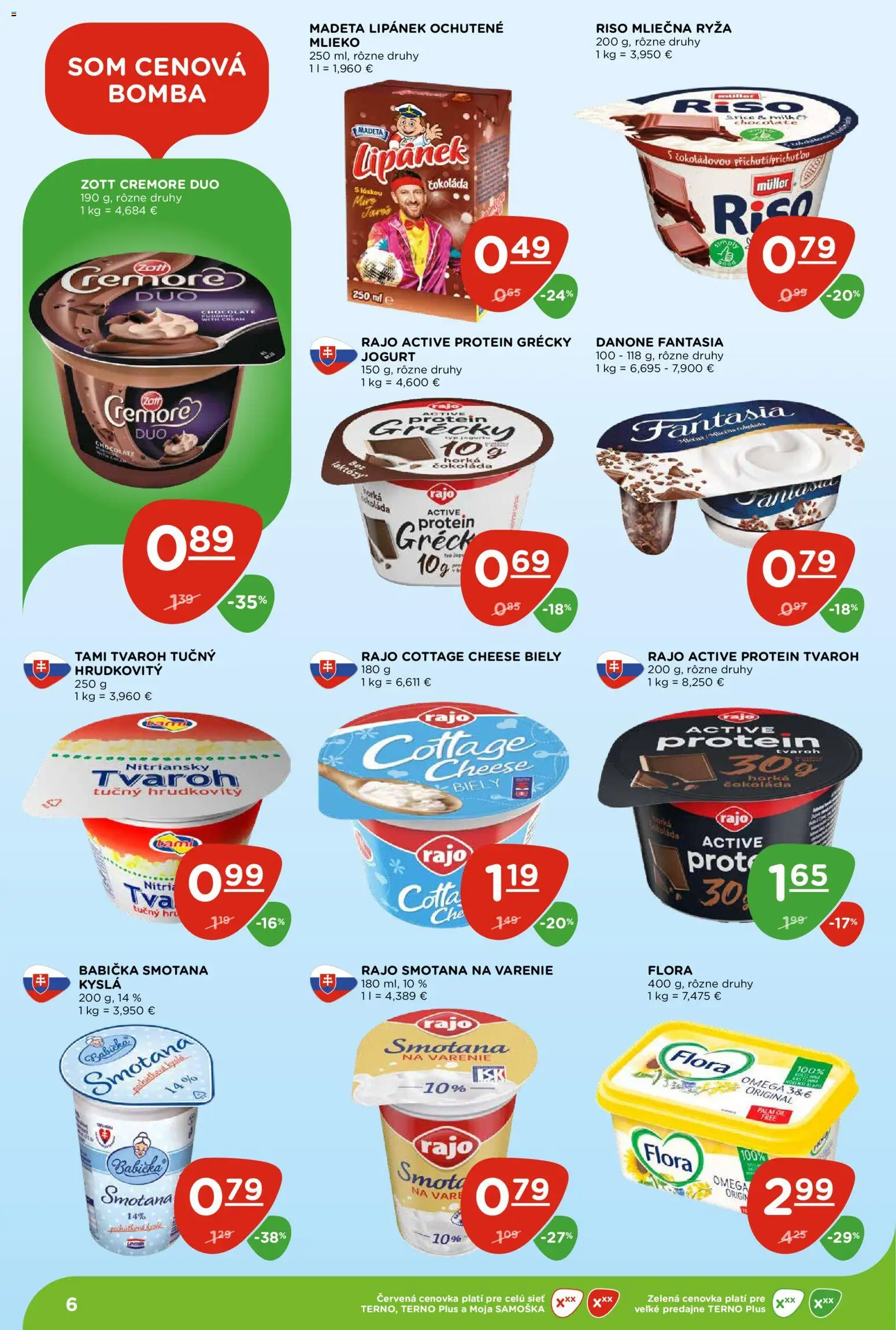 Nové Terno akcie – leták je platný od 17.09.2026 | Strana: 6 | Produkty: Mlieko, Jogurt, Ryža, Omega