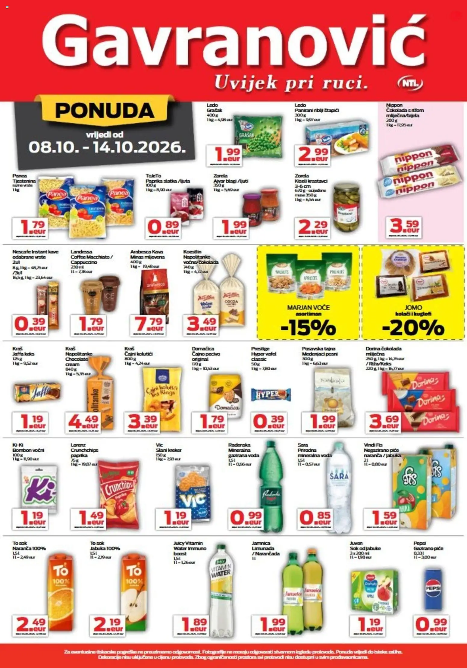 Gavranović katalog | vrijedi od 08.10.2026 | Stranica: 3 | Proizvodi: Dorina, Bombon, Ajvar, Voće