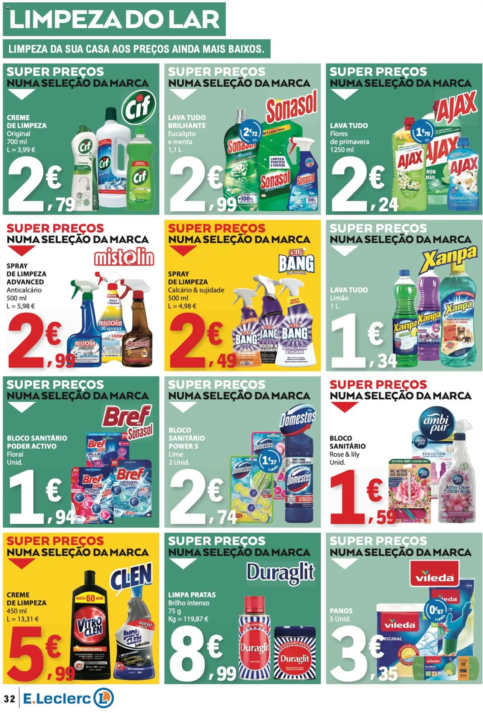E.Leclerc folheto │ válido de 10/09/2026 | Página: 32 | Produtos: Flores, Bloco sanitário, Anticalcário, Creme