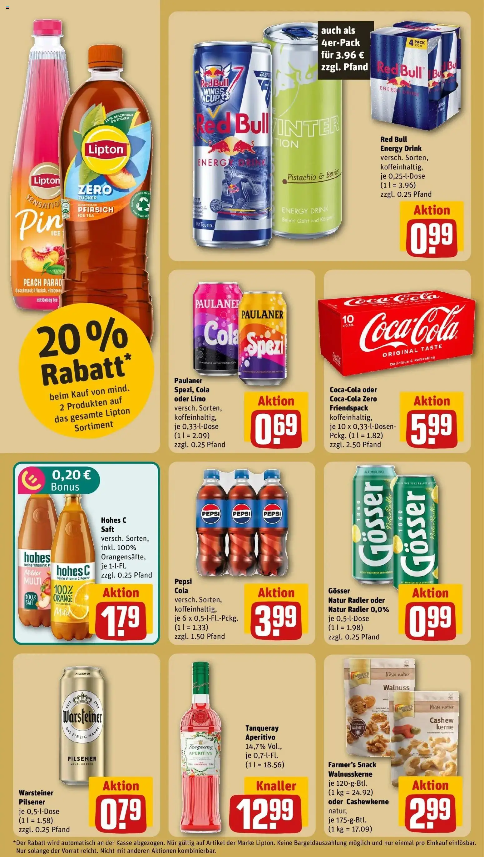 REWE Prospekt ab 19.10.2026 zum Blättern » Angebote | Seite: 18 | Produkte: Cola, Radler, Pfirsich, Tee