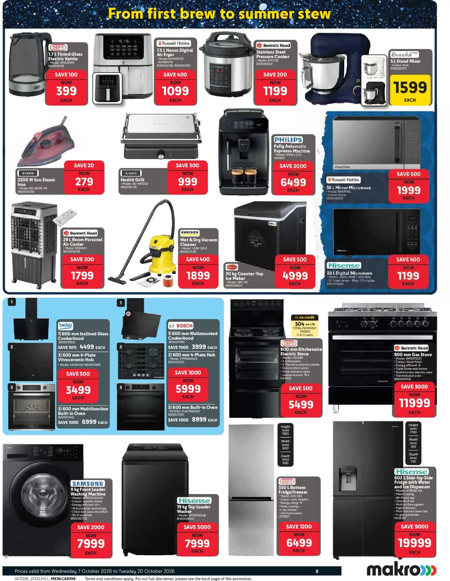 New Makro catalogue – valid from 07/10/2026 | Page: 9 | Products: Oven, Hob, Grill, Cooler