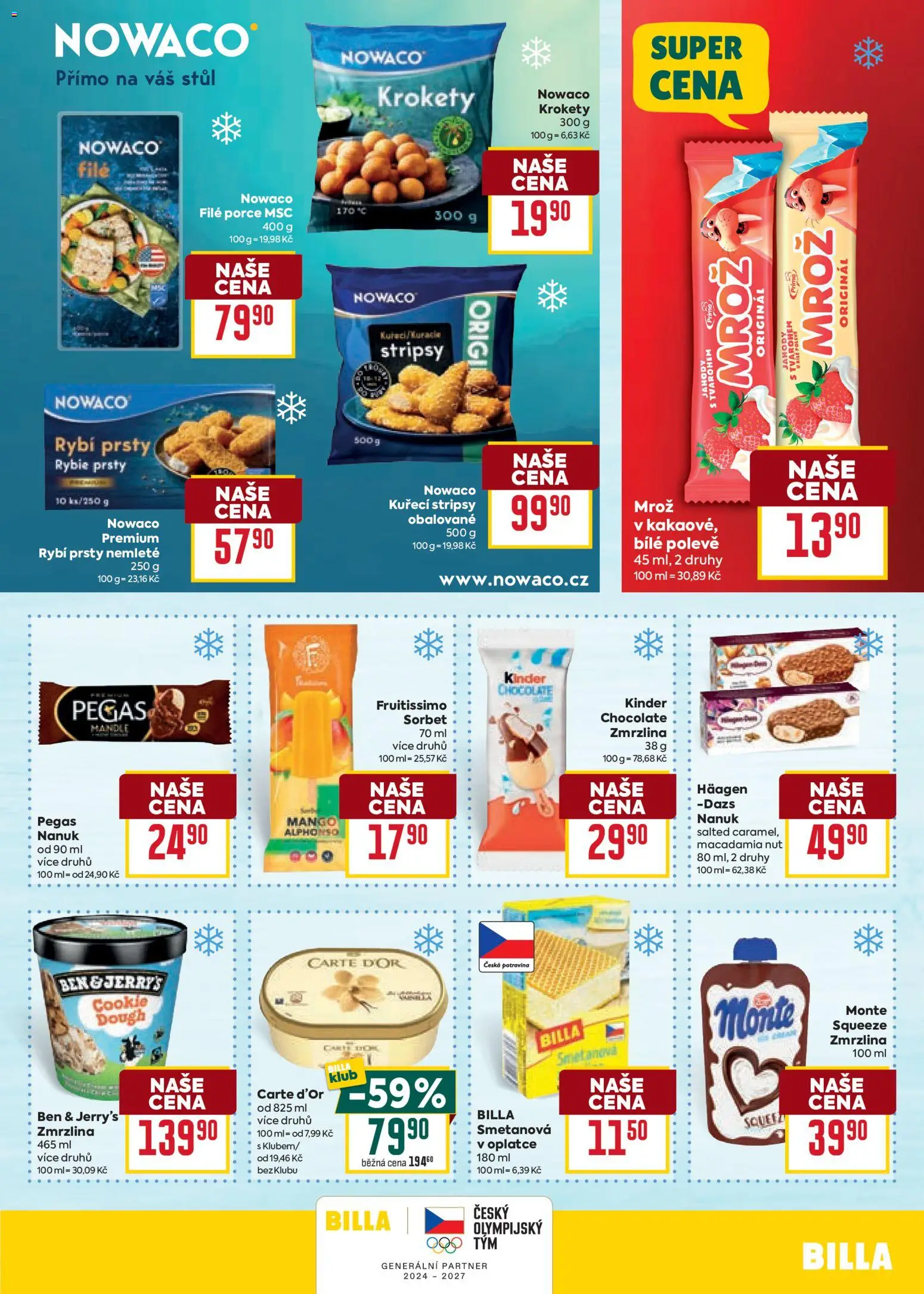 Billa Velký leták od 22.07.2026 | Strana: 19 | Produkty: Nanuk, Mango, Nowaco file, Kuřecí stripsy