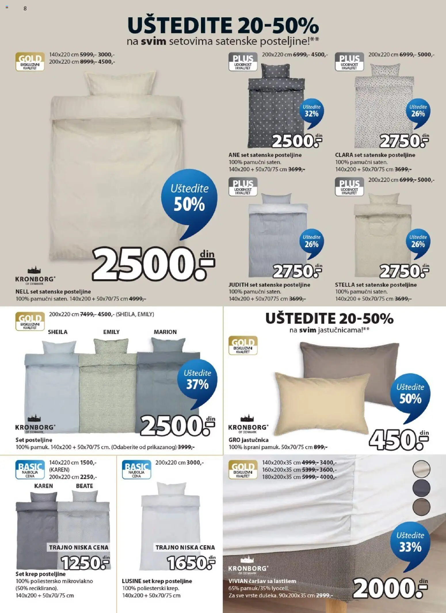 Jysk katalog - važi od 24.06.2026 | Strana: 8 | Proizvode: Posteljine