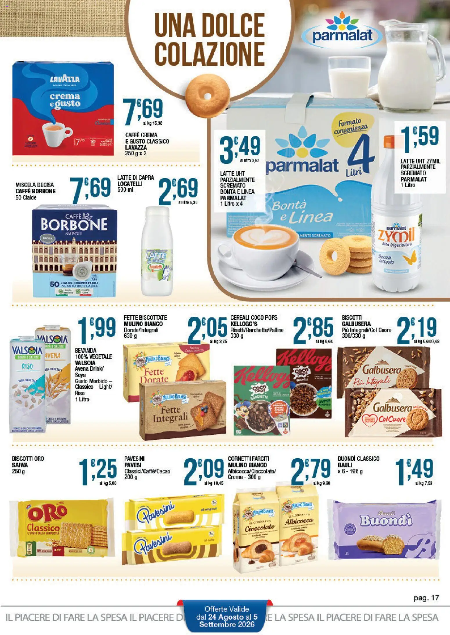 Volantino Sidis del 24/08/2026 | Pagina: 17 | Prodotti: Crema, Cornetto, Latte senza lattosio, Cialde