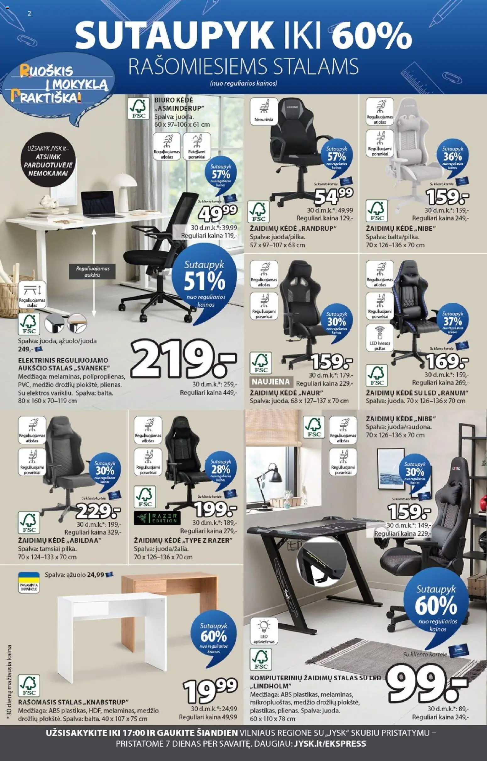 JYSK akcijos nuo 2026.09.08 | Puslapis: 2 | Prekių: Stalas, Kėdė