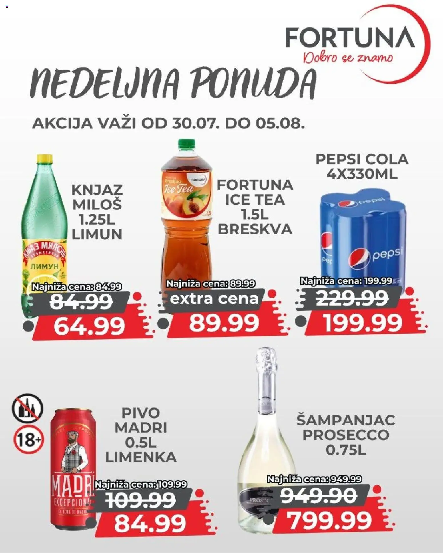 Fortuna Market katalog - važi od 30.07.2026 | Strana: 9 | Proizvode: Pivo, Limun, Breskva, Pepsi