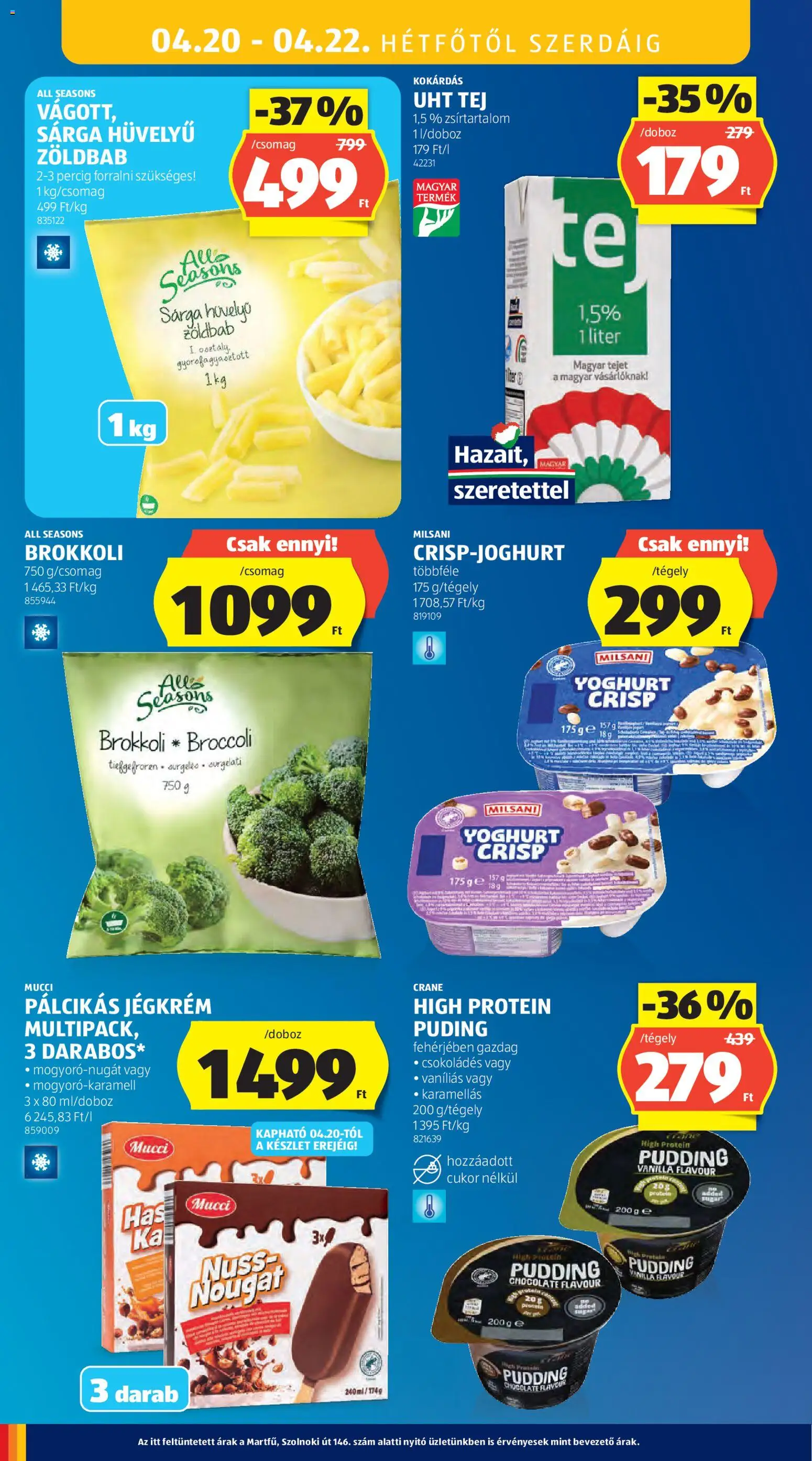 Aldi akciós ujság - amely érvényes a következő dátumtól: 16.04.2026 | Oldal: 38 | Termékek: Protein, Tej, Pálcikás jégkrém, Cukor