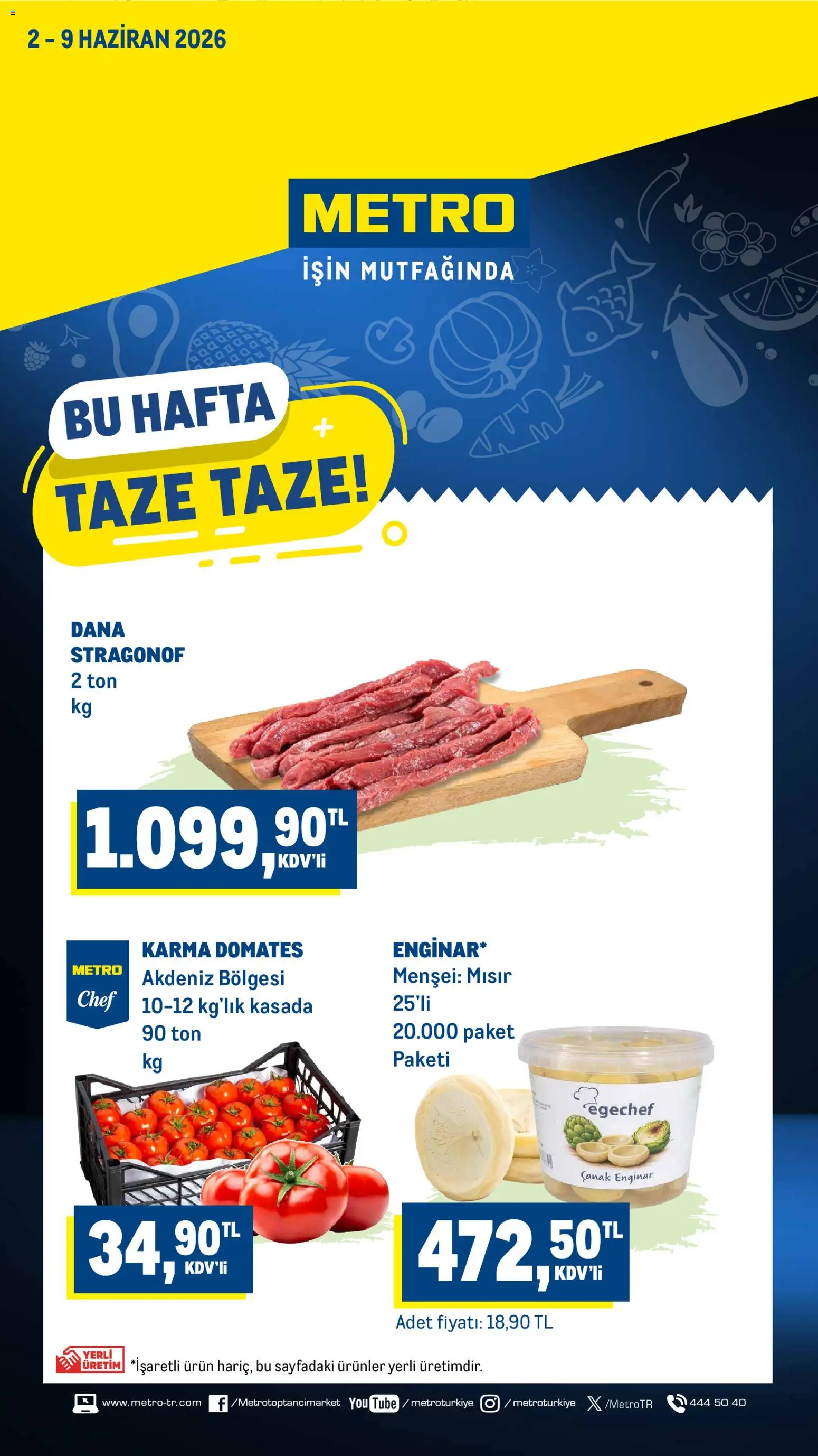 Metro Katalog - 02.06.2026 tarihinden itibaren geçerlidir | Sayfa: 1 | Ürünler: Enginar, Domates, Mısır