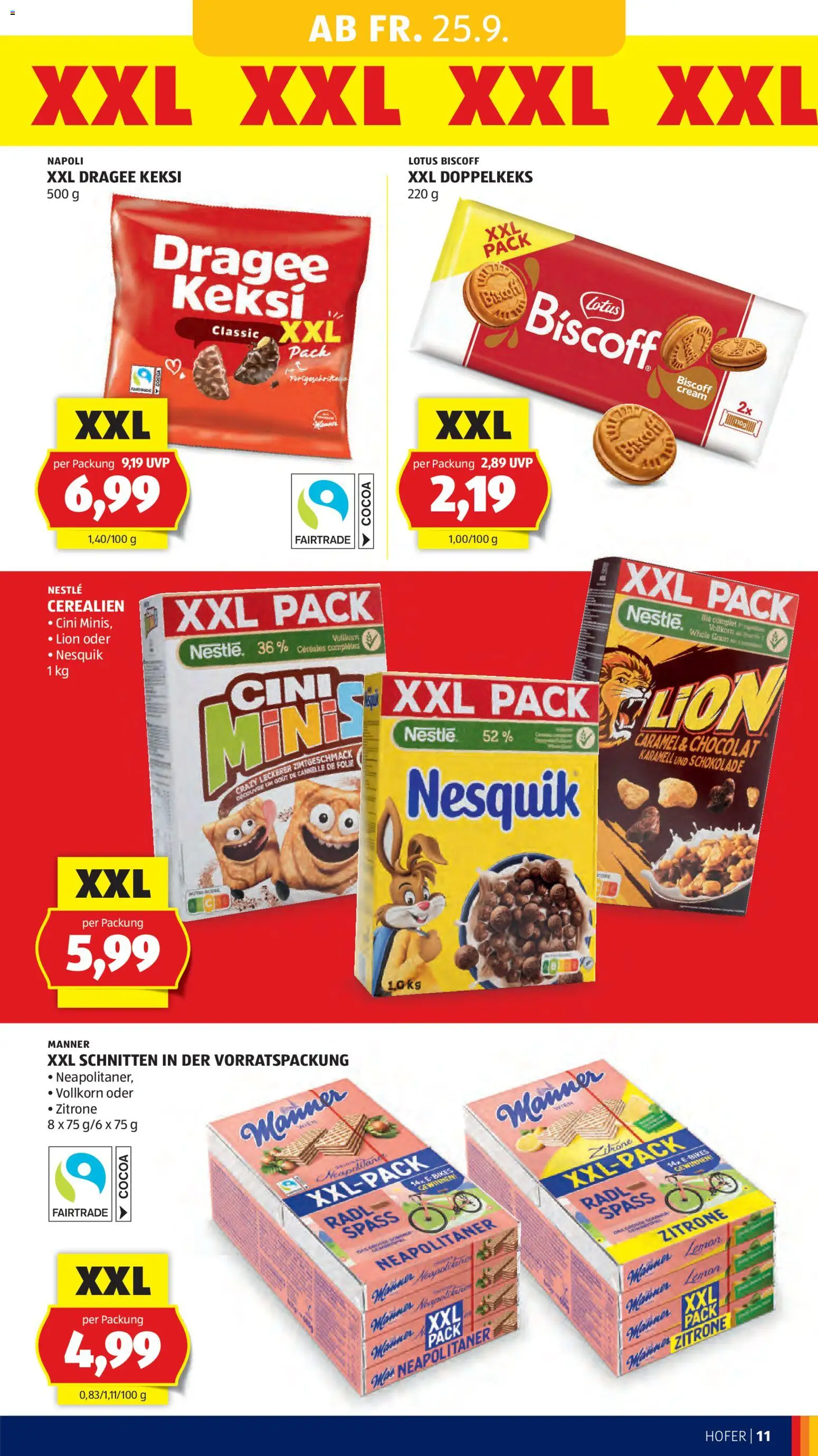 Hofer AT akciós ujság - amely érvényes a következő dátumtól: 2026.09.25. | Oldal: 17 | Termékek: Nestlé, Nesquik