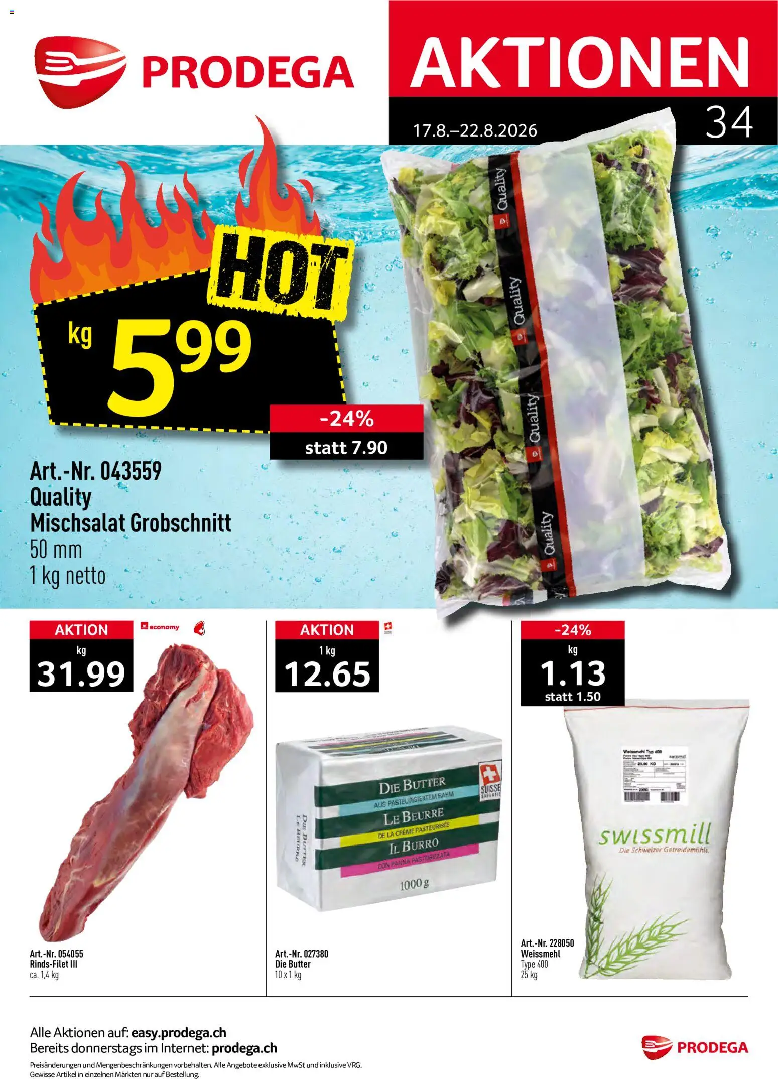 Prodega aktionen – gültig ab 17.08.2026 | Seite: 1 | Produkte: Butter, Creme