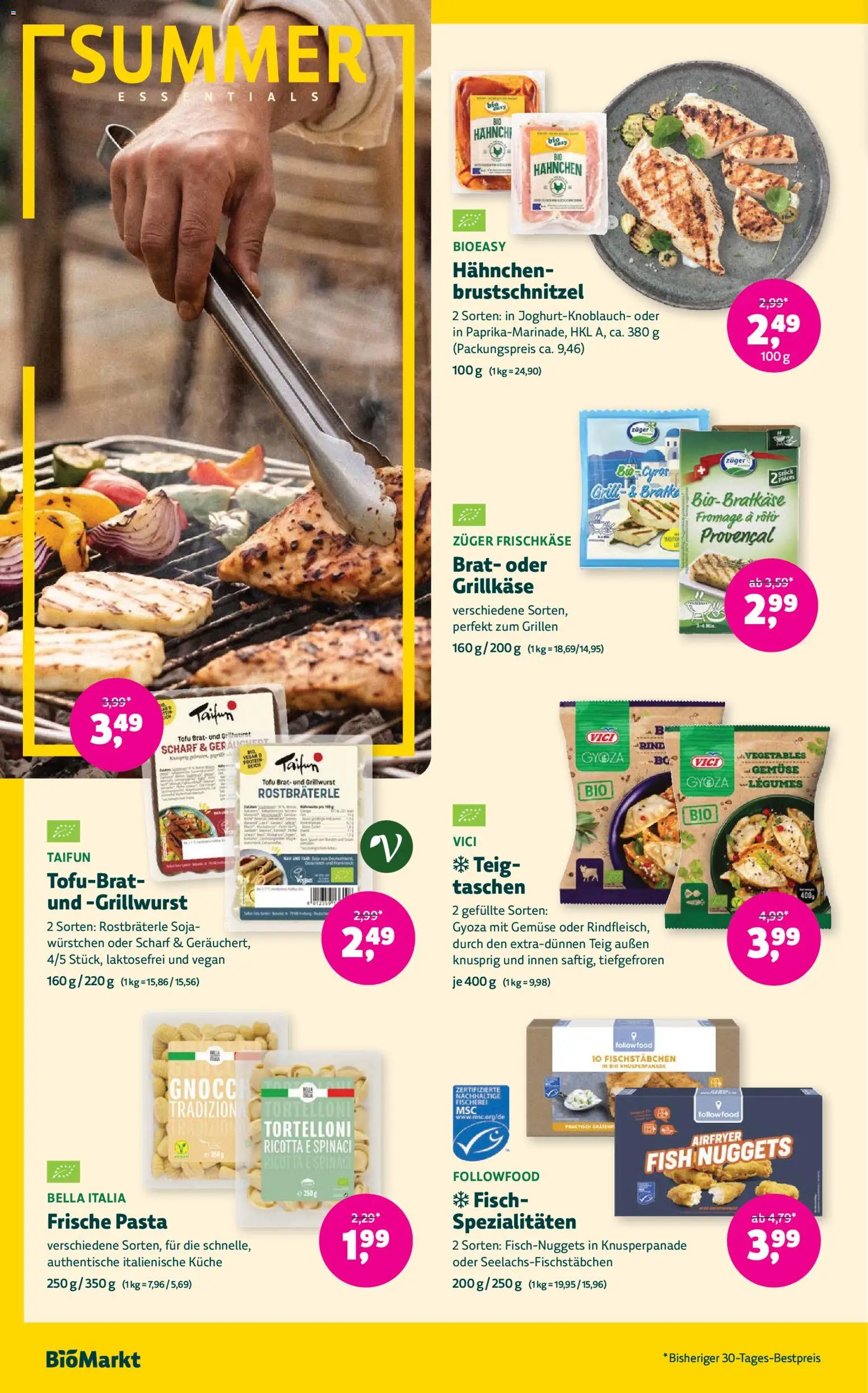 BioMarkt Prospekt – gültig ab 15.07.2026 | Seite: 8 | Produkte: Grill, Fisch, Fischstabchen, Pasta
