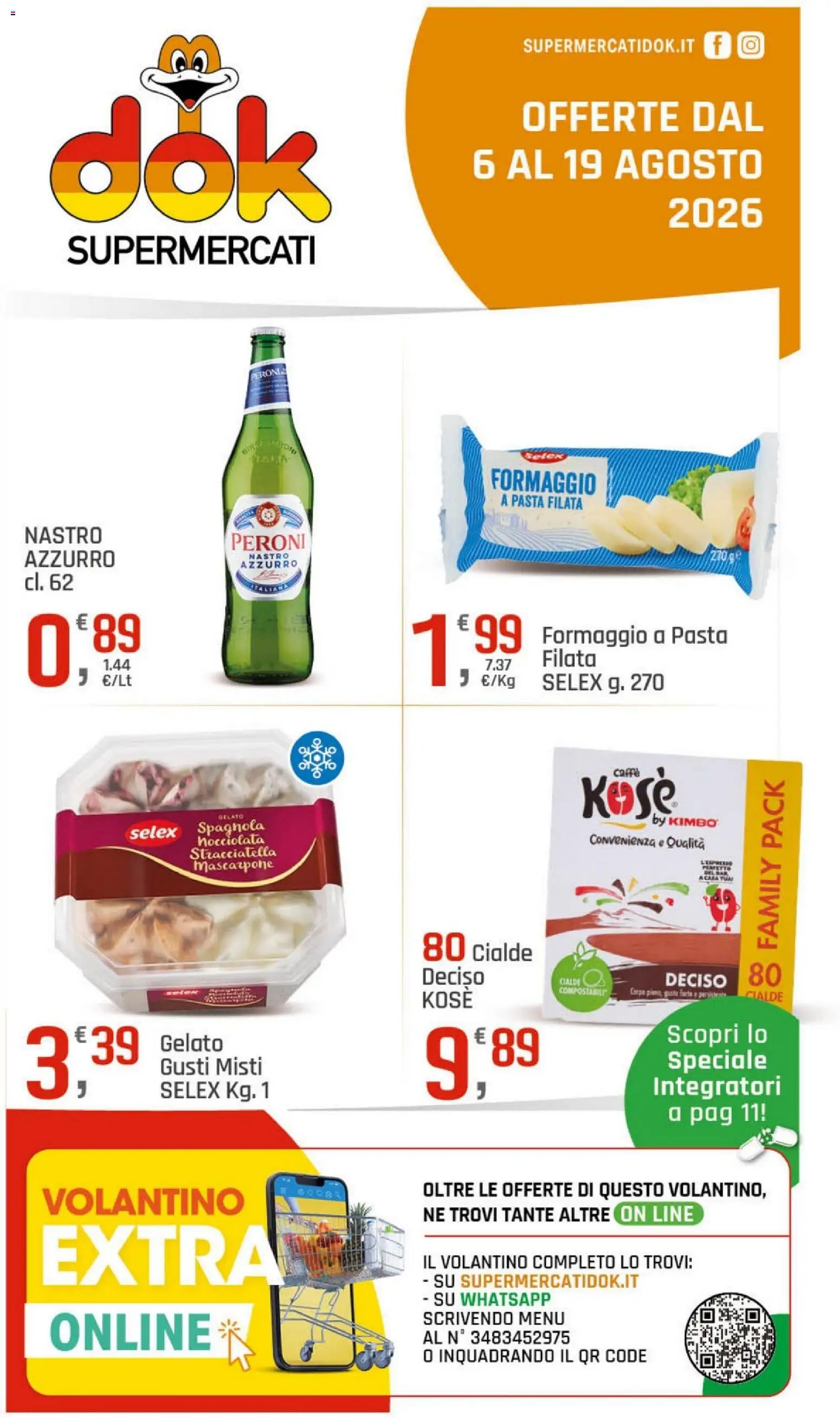 Volantino DOK del 06/08/2026 | Pagina: 1 | Prodotti: Formaggio, Pasta, Mascarpone, Stracciatella