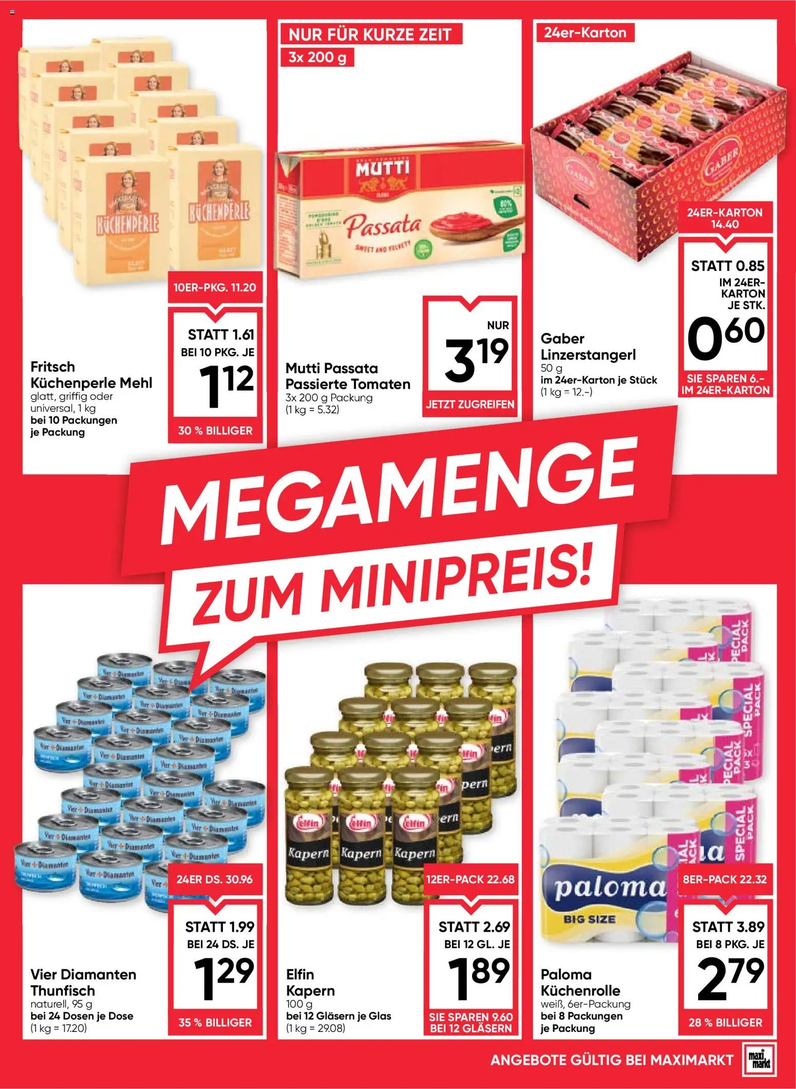 Maximarkt Flugblatt gültig ab 15.10.2026 | Seite: 13 | Produkte: Mehl, Tomaten