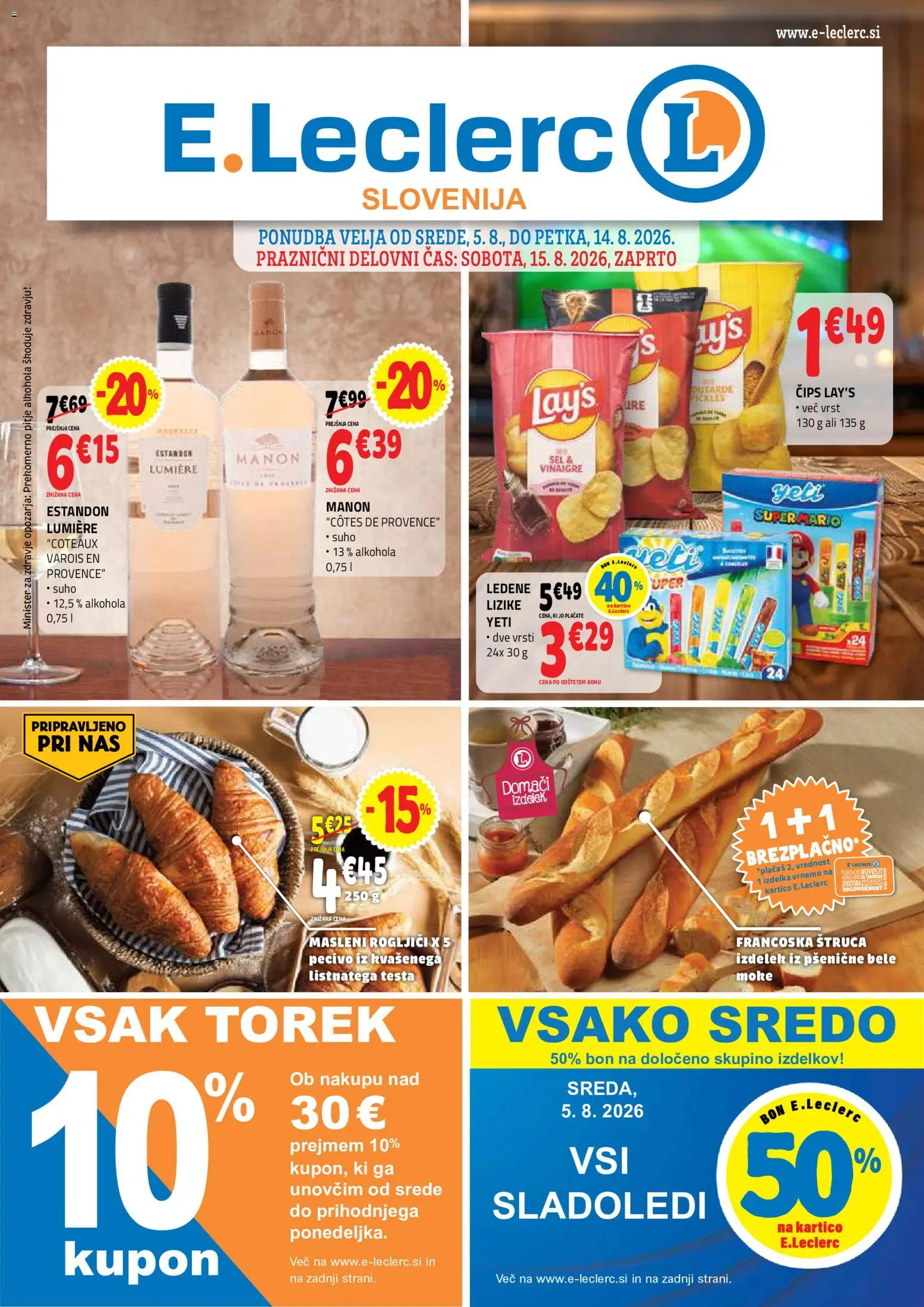 Novi E.leclerc katalog ponudbe – veljaven od 05.08.2026 | Stran: 1 | Izdelki: Cips
