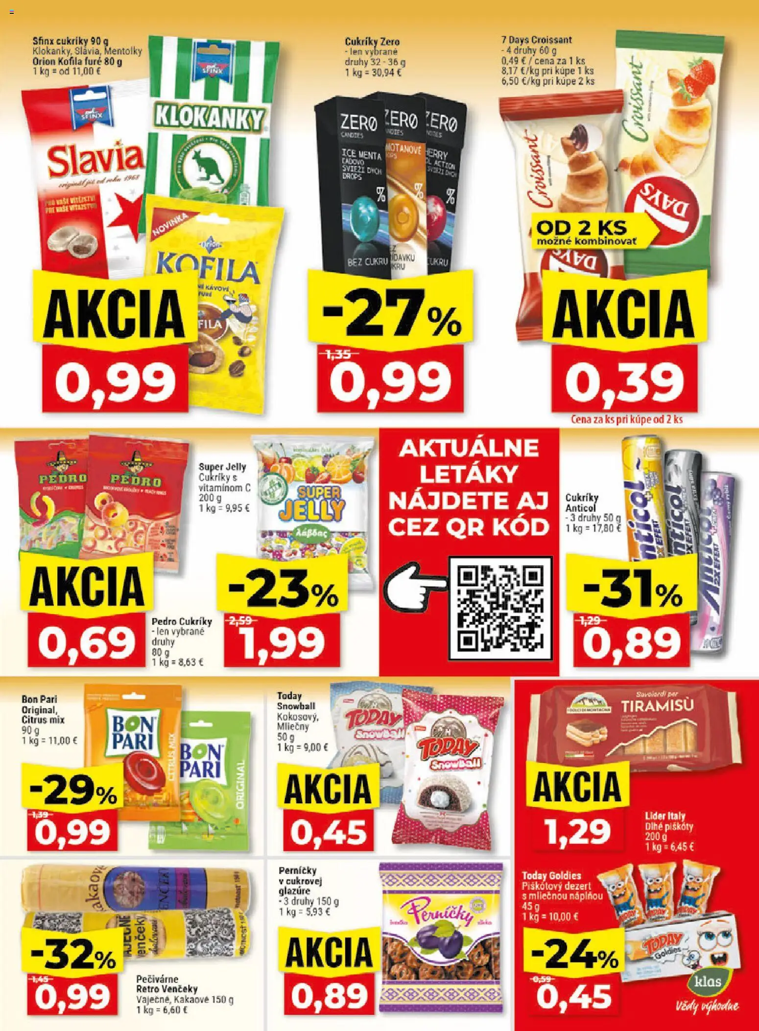 Nové Klas akcie – leták je platný od 20.07.2026 | Strana: 18 | Produkty: Piškóty, Tiramisu, Cukríky, Dezert
