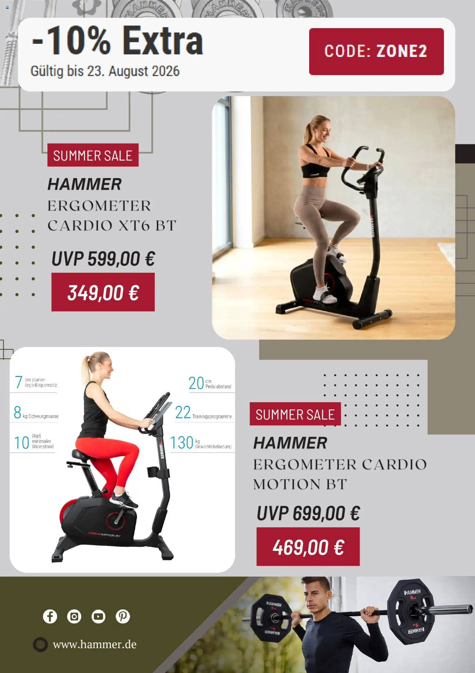 Hammer Prospekt – gültig ab 18.08.2026 | Seite: 2 | Produkte: Ergometer