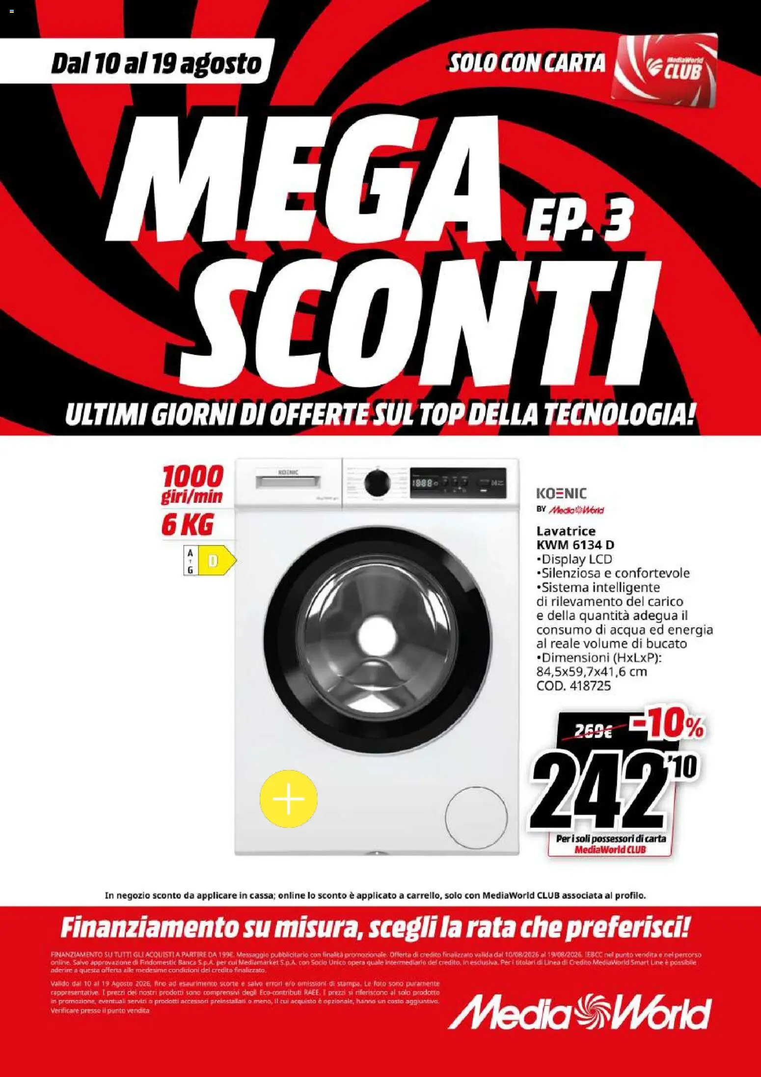Volantino Media World del 10/08/2026 | Pagina: 49