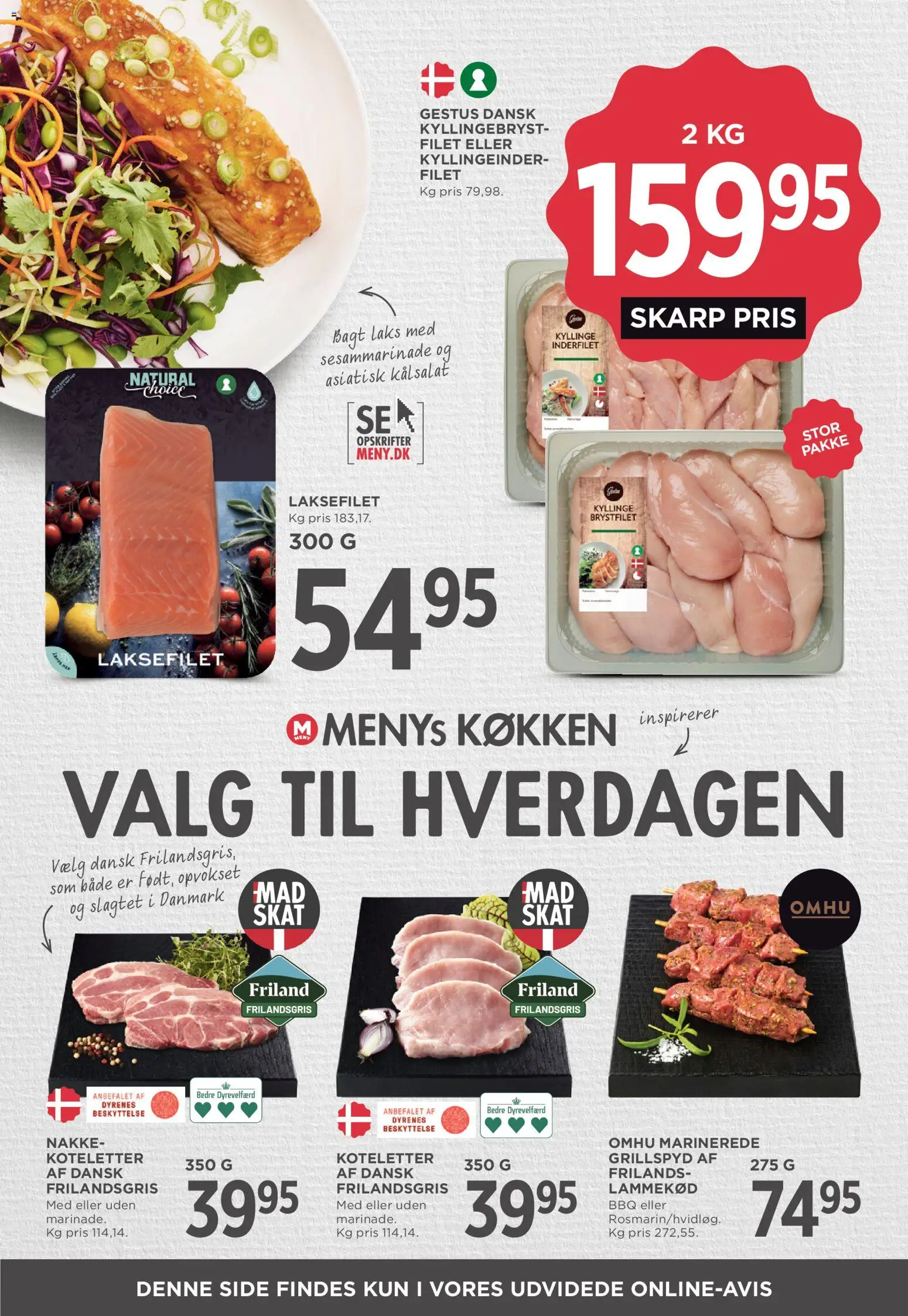 Meny tilbudsavis – gyldig fra 07/08/2026 | Side: 11 | Produkter: Koteletter, Lammekød, Søm, Laks