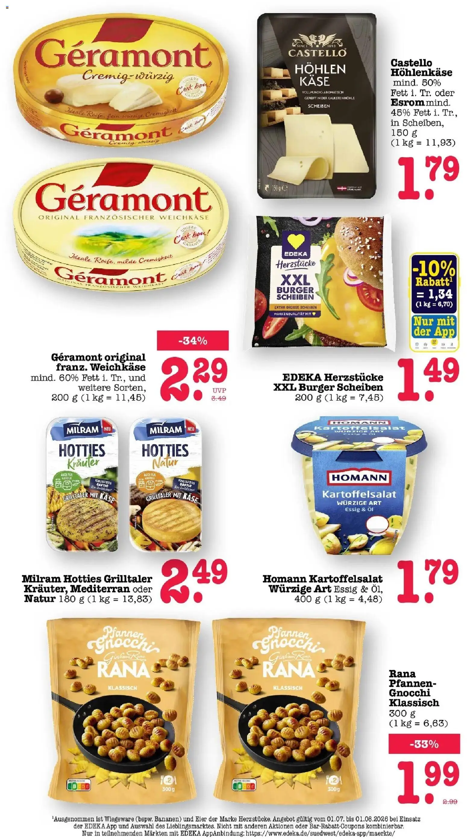 Edeka Prospekt Karlsruhe – gültig ab 27.07.2026 | Seite: 30 | Produkte: Ofen, Burger, Bananen, Milram