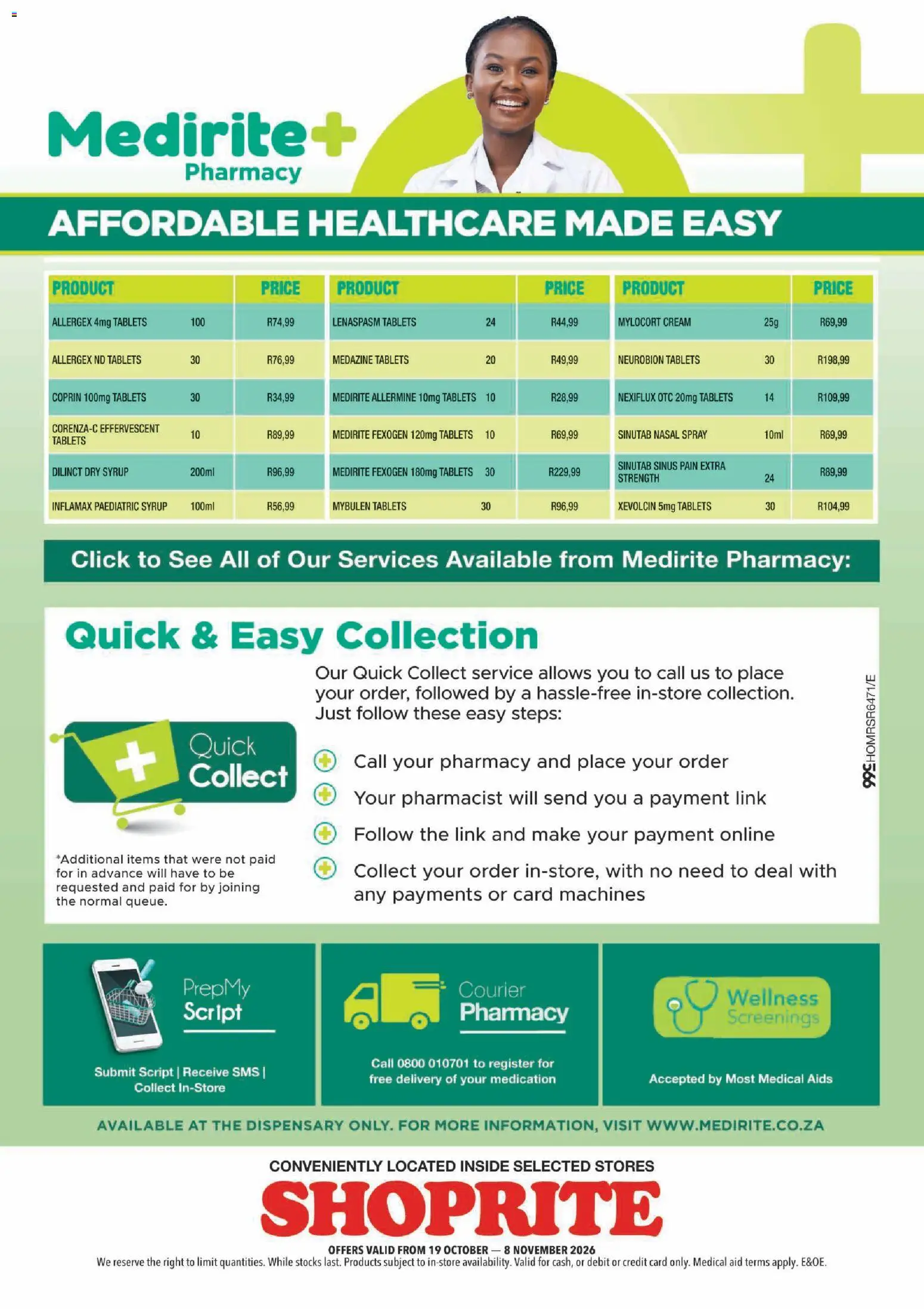 New Shoprite catalogue – valid from 19/10/2026 | Page: 4 | Products: Cream, Syrup, Nasal spray