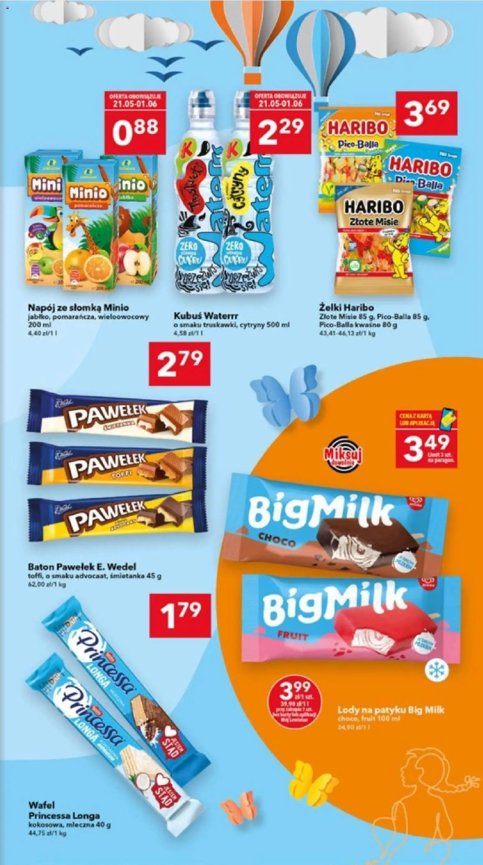 Lewiatan gazetka - Lublin od 21.05.2026 | Strona: 5 | Produkty: Żelki haribo, Karta, Big Milk, Lody