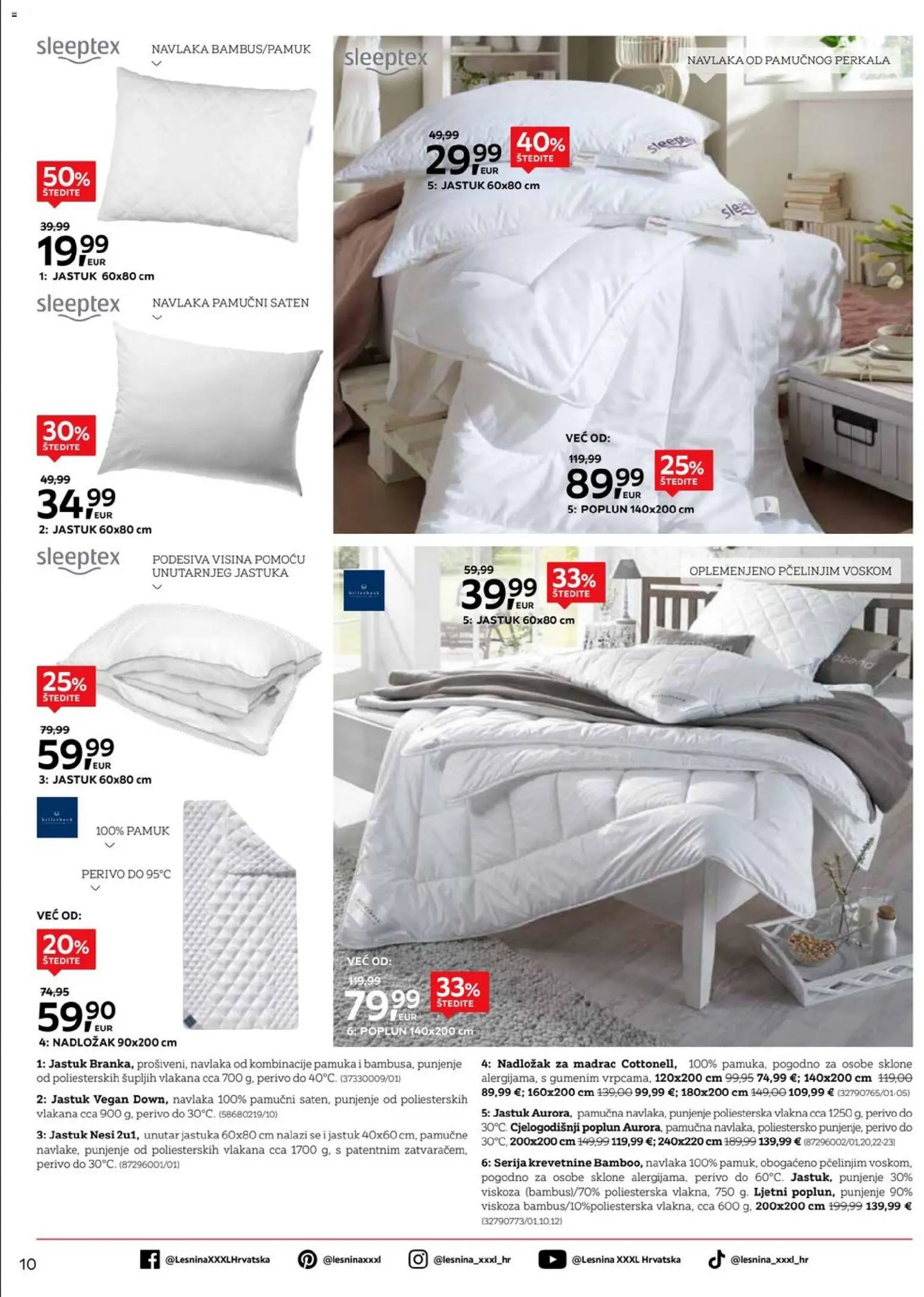 Lesnina katalog | vrijedi od 03.01.2026 | Stranica: 10 | Proizvodi: Madrac, Jastuk, Poplun