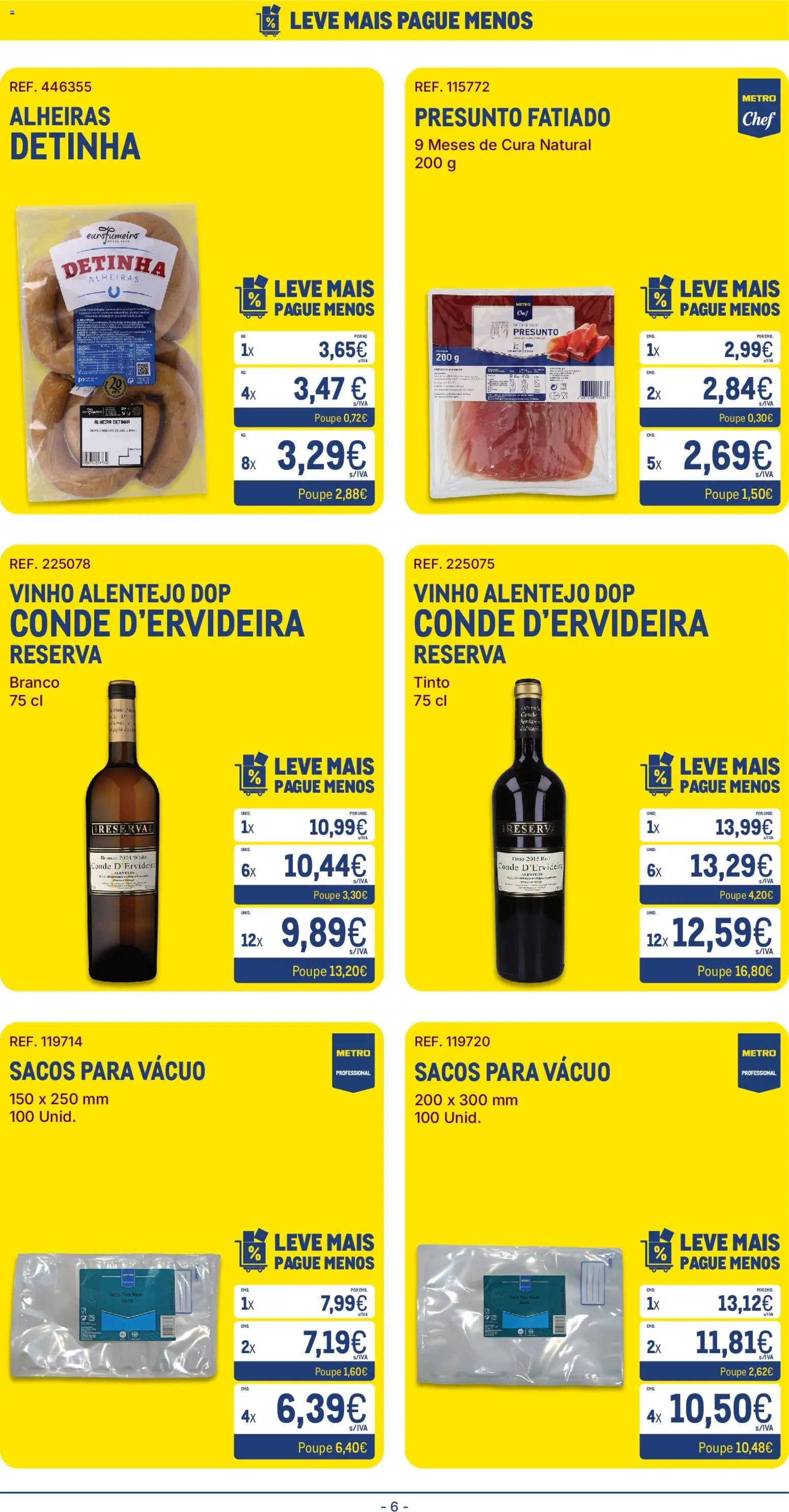 Makro Folheto │ válido de 22/09/2026 | Página: 6 | Produtos: Sacos para vácuo, Presunto, Vinho, Alheira